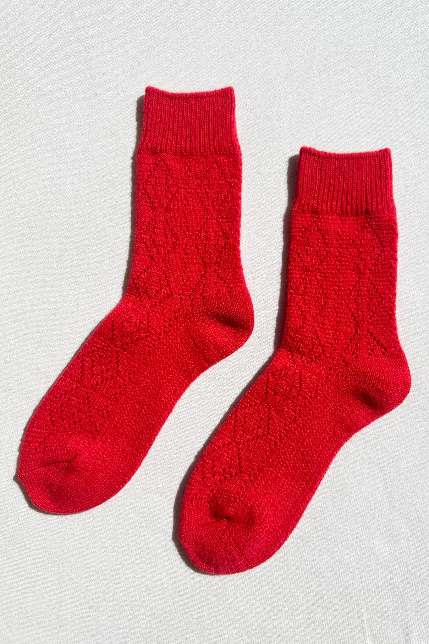 Cashmere Pointelle Socks - Red sold by Le Bon Shoppe product image thumbnail 4