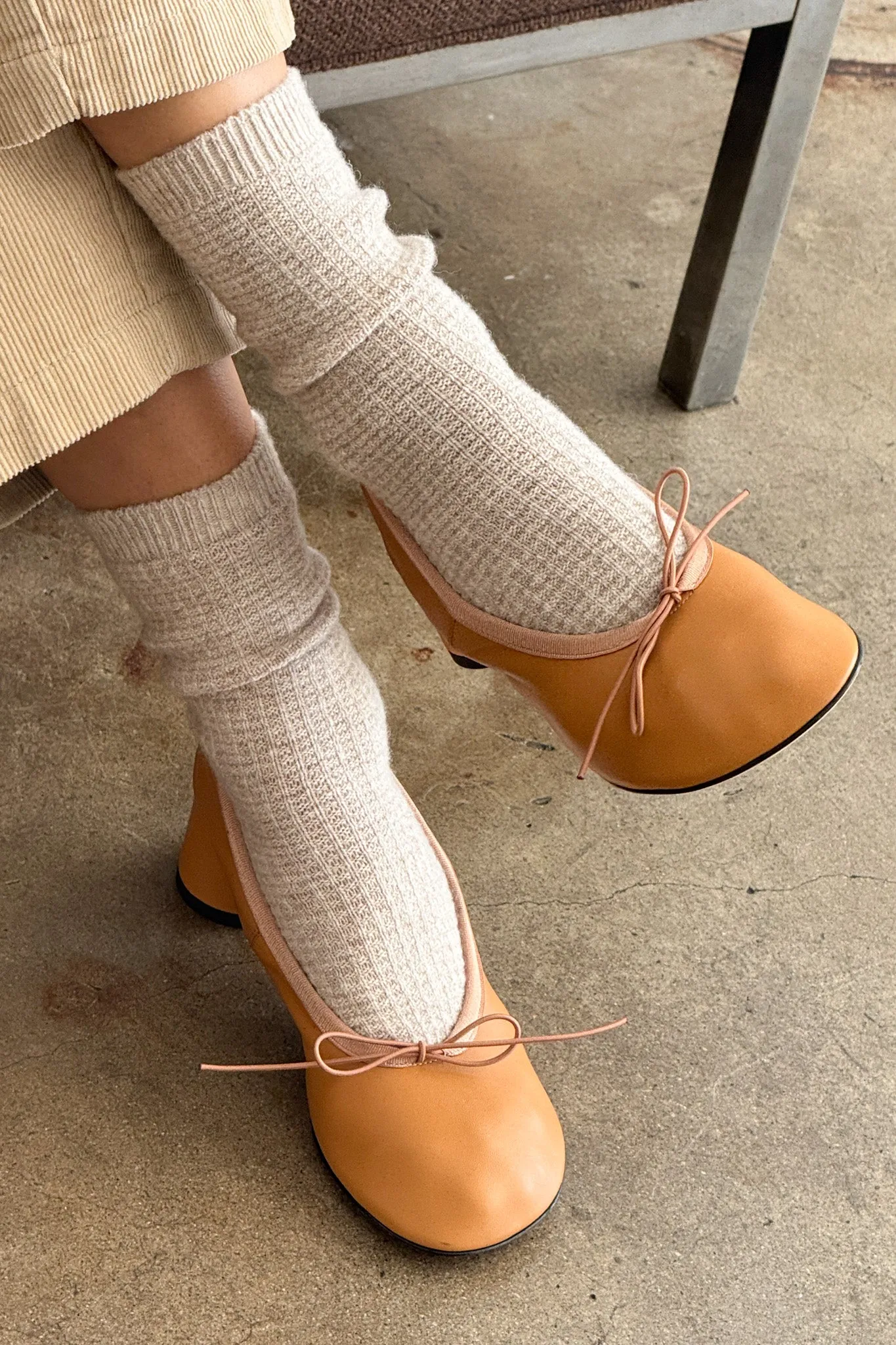 Wool Waffled Socks - Oatmeal / Cream sold by Le Bon Shoppe product image thumbnail 2