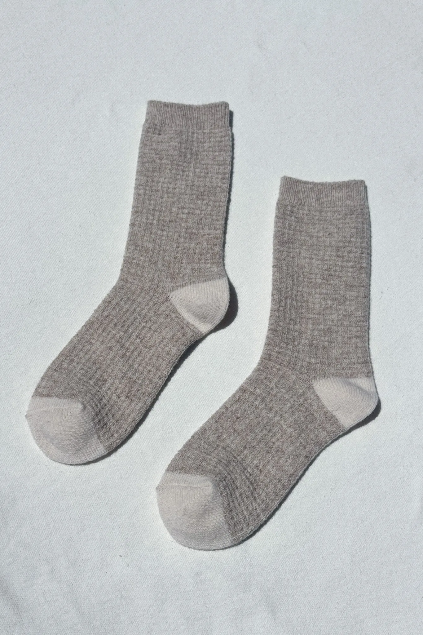 Wool Waffled Socks - Oatmeal / Cream sold by Le Bon Shoppe product image thumbnail 3