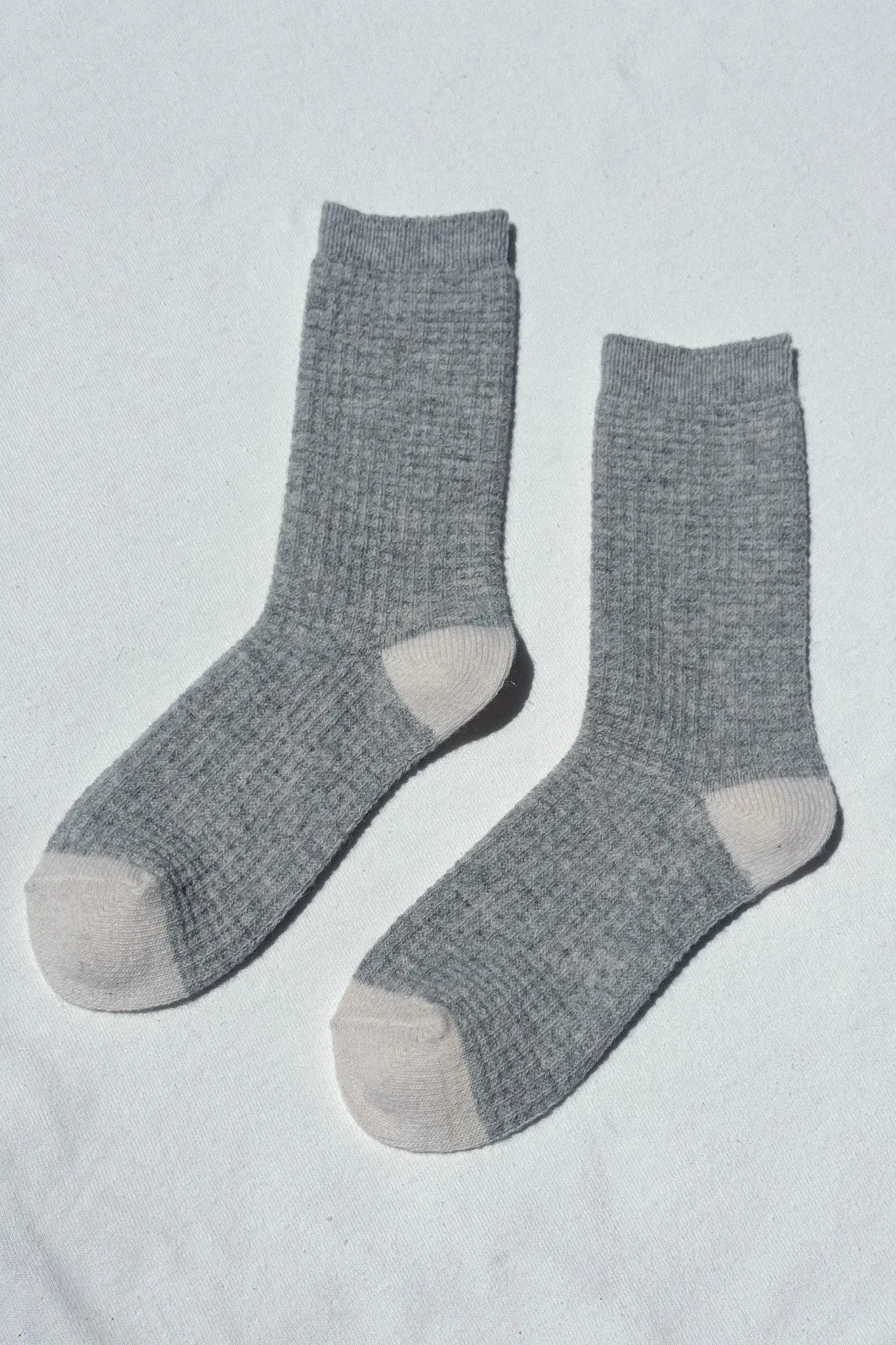 Wool Waffled Socks - Stone / Cream sold by Le Bon Shoppe product image thumbnail 3