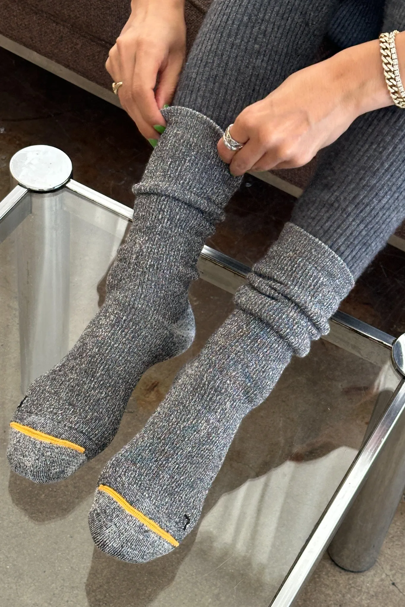 Camper Socks - Charcoal sold by Le Bon Shoppe