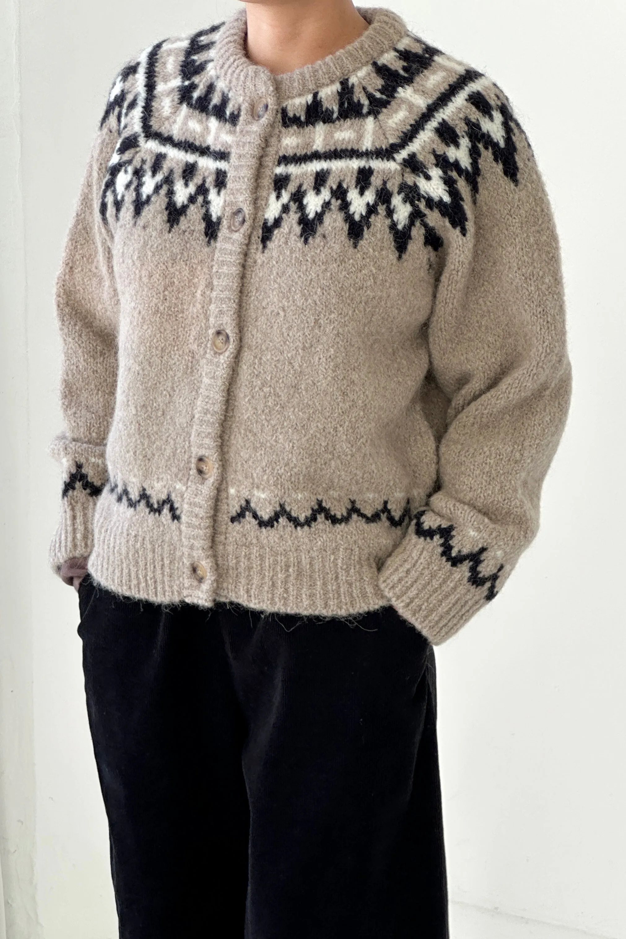 Alpaca Cabin Cardigan - Beige sold by Le Bon Shoppe