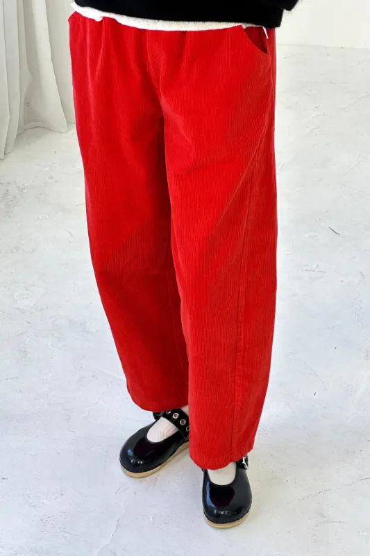 Corduroy Arc Pants - Flame sold by Le Bon Shoppe