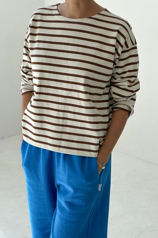 Sailor Top - Coffee Stripe sold by Le Bon Shoppe