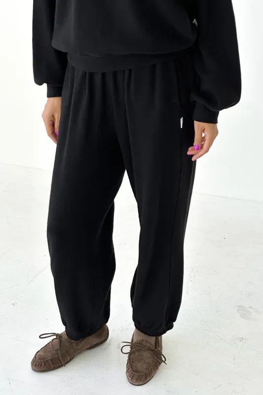 Pointelle Balloon Pants -Black sold by Le Bon Shoppe