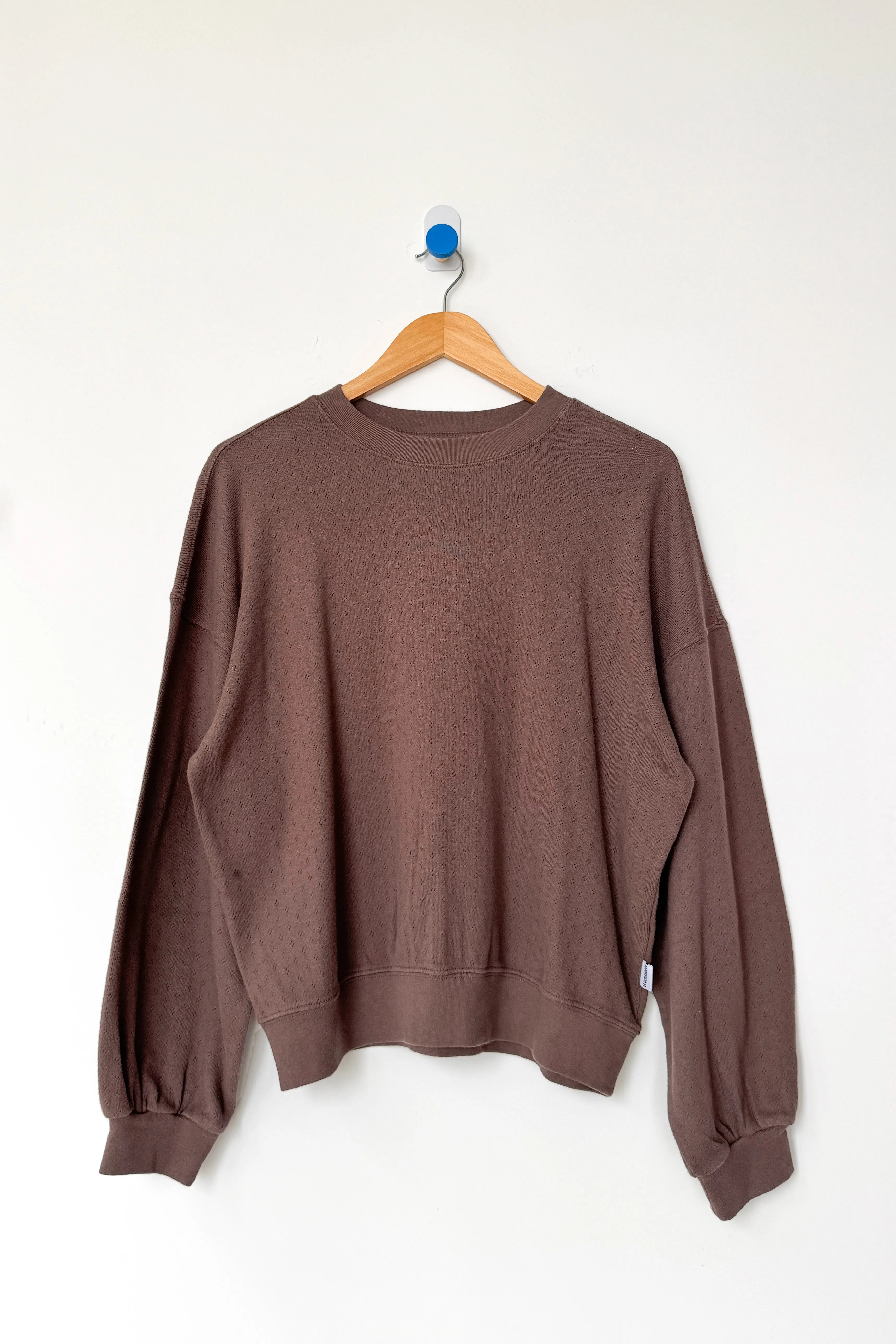 Pointelle Core Sweatshirt - Chocolate sold by Le Bon Shoppe product image thumbnail 4