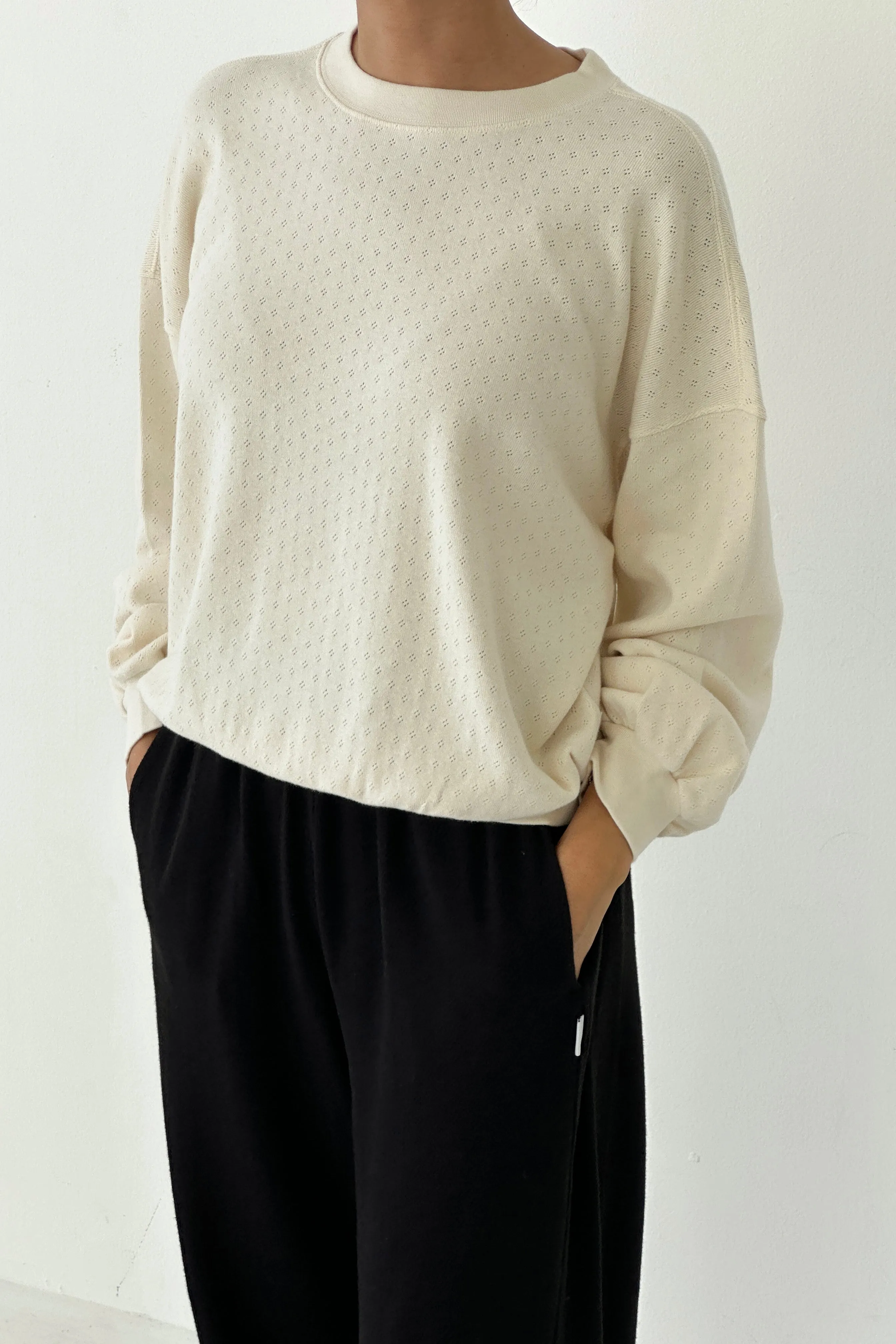 Pointelle Core Sweatshirt - Naturel sold by Le Bon Shoppe