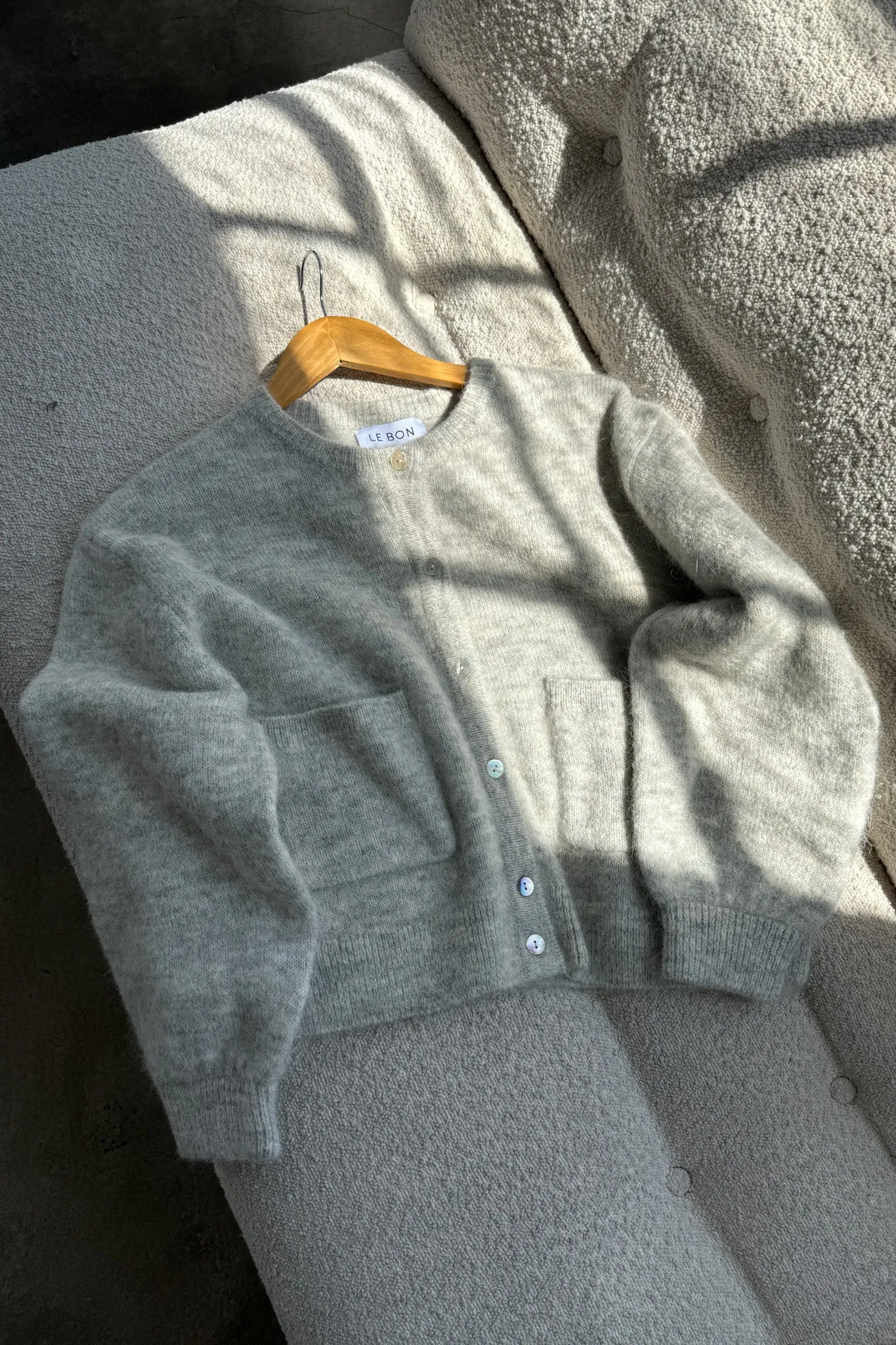 Amélie Alpaca Cardigan - Light Grey sold by Le Bon Shoppe product image thumbnail 4