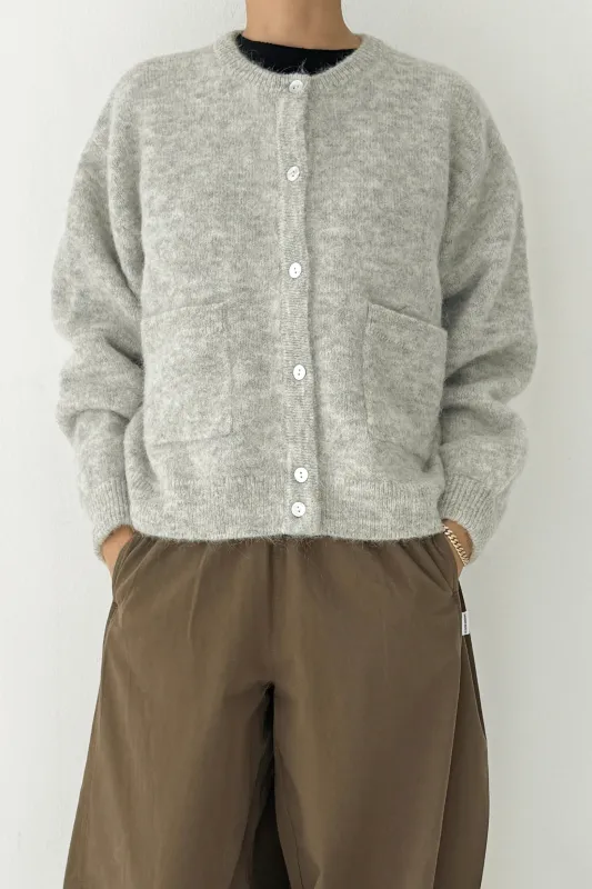 Amélie Alpaca Cardigan - Light Grey sold by Le Bon Shoppe
