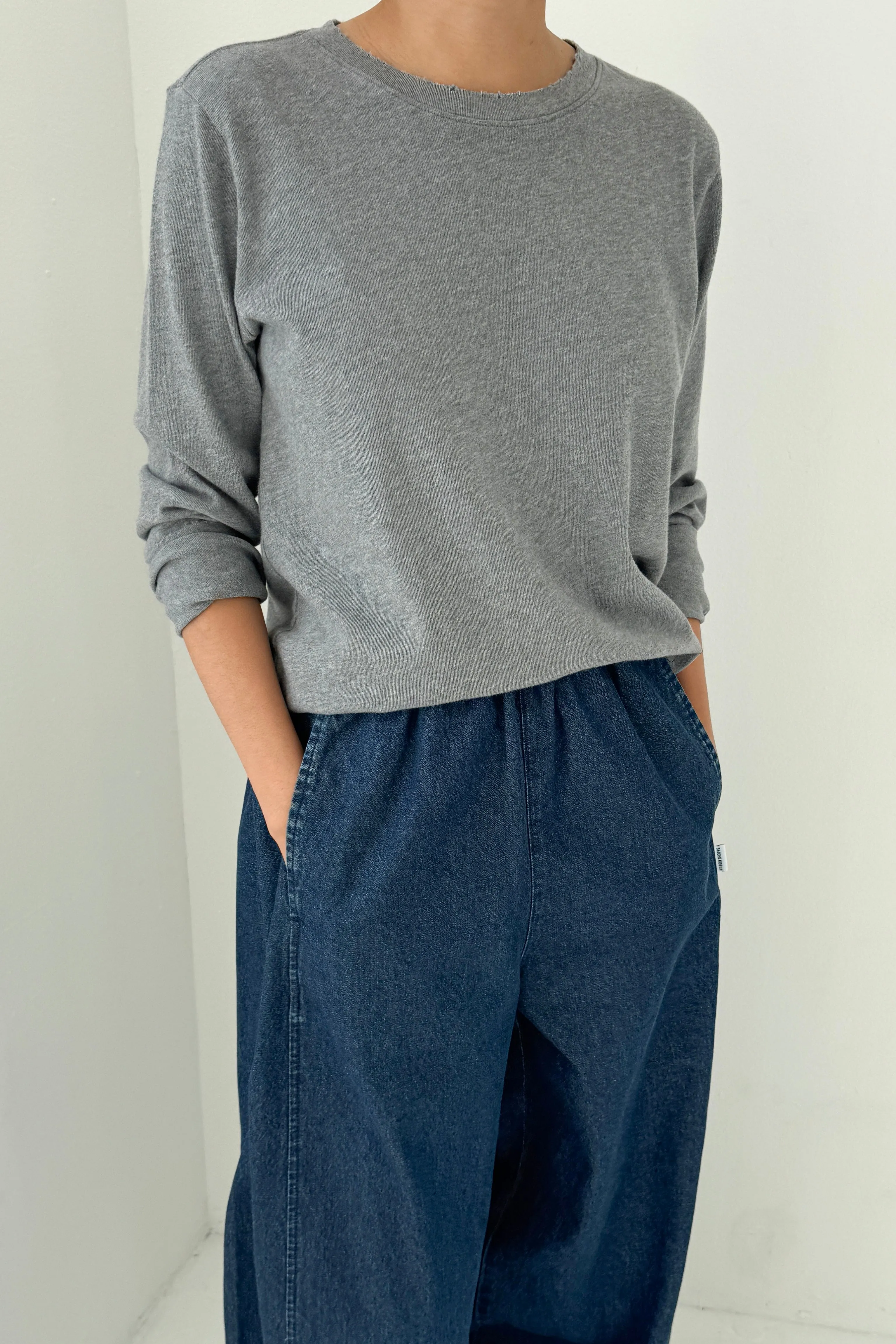 Everyday Long Sleeve Tee - Melange Grey sold by Le Bon Shoppe