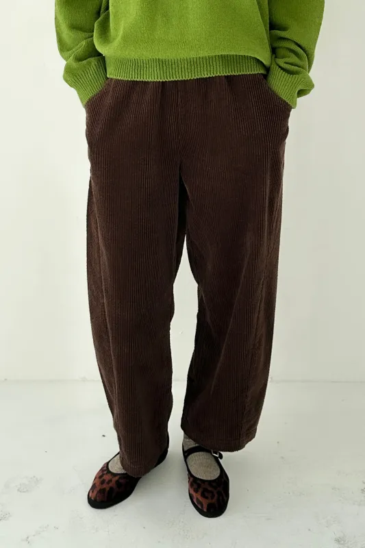 Soft Corduroy Arc Pants - Brown sold by Le Bon Shoppe