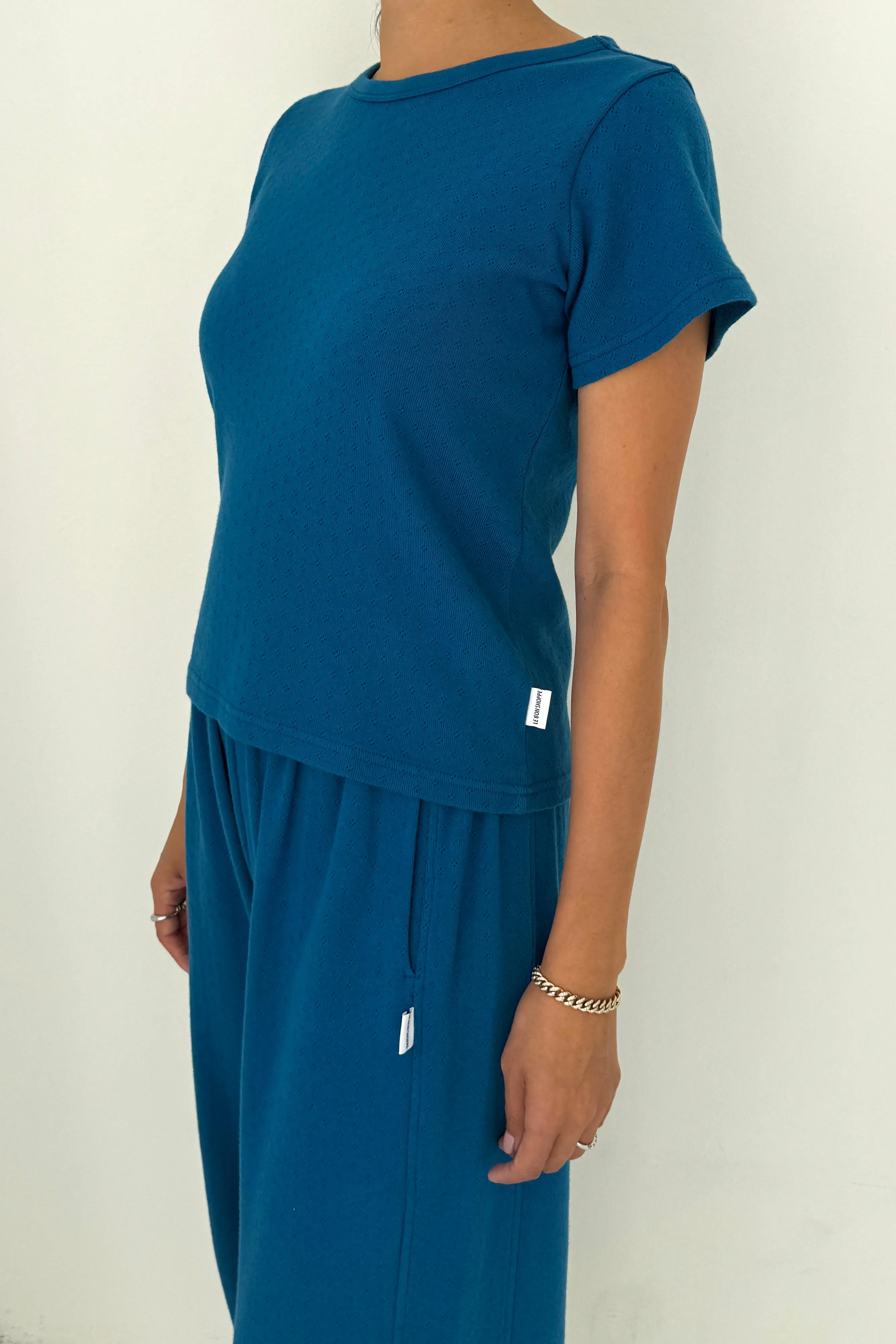 Pointelle Babe Tee - Sea Blue sold by Le Bon Shoppe product image thumbnail 2