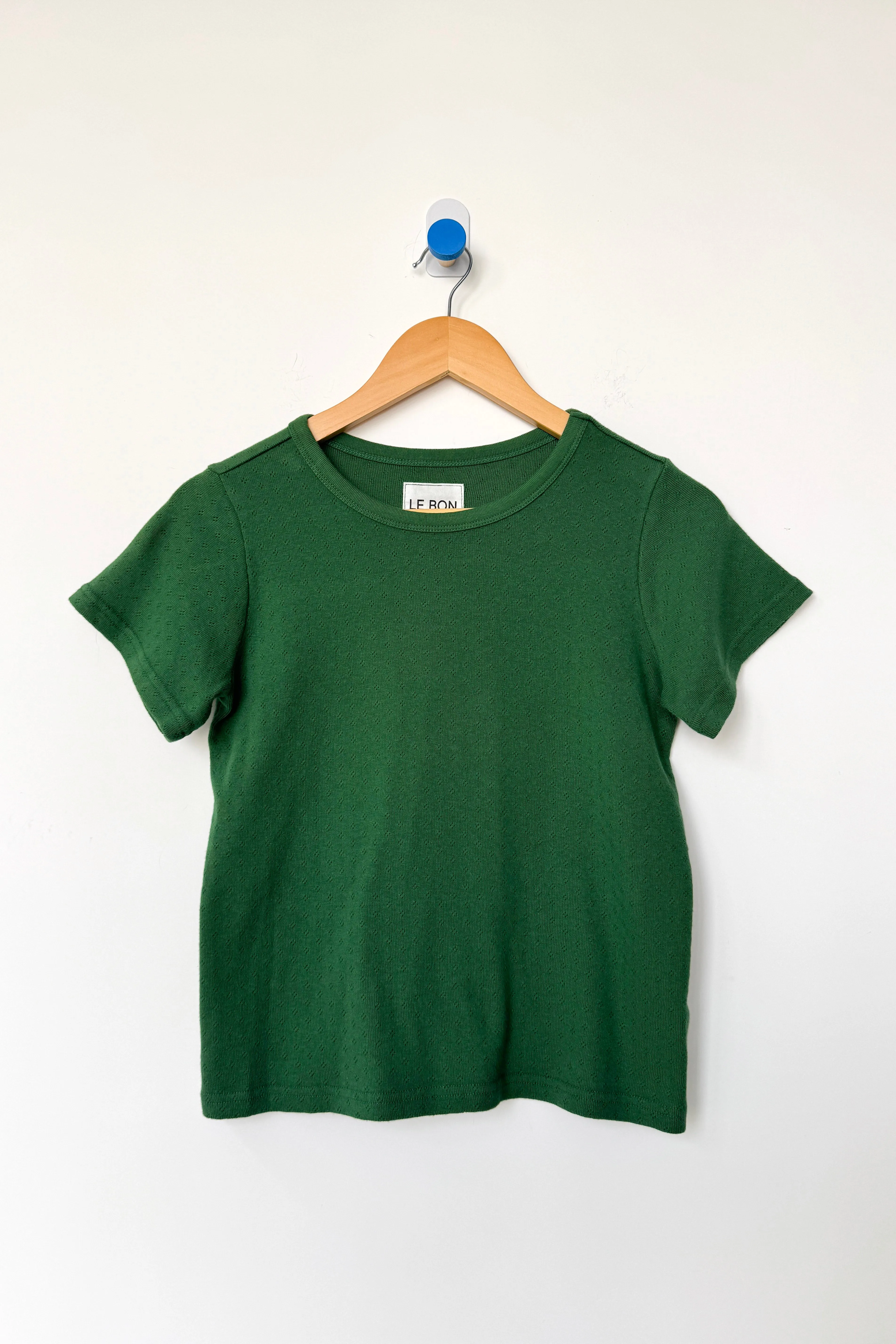 Pointelle Babe Tee - Moss Green sold by Le Bon Shoppe product image thumbnail 4