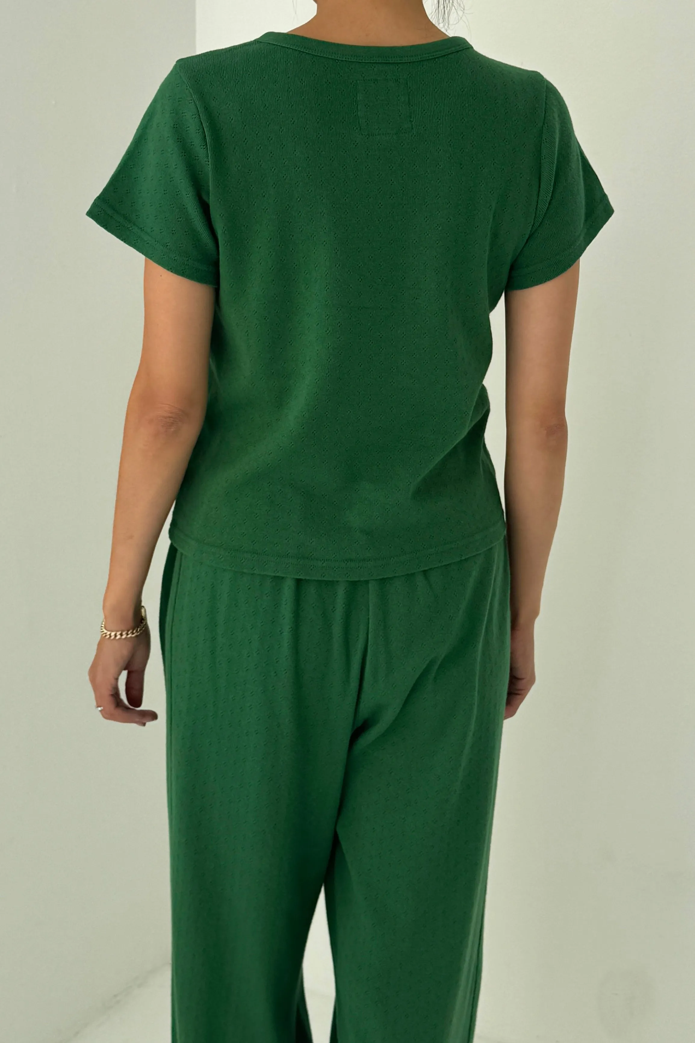 Pointelle Babe Tee - Moss Green sold by Le Bon Shoppe product image thumbnail 3