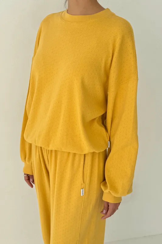 Pointelle Core Sweatshirt - Deep Yellow sold by Le Bon Shoppe