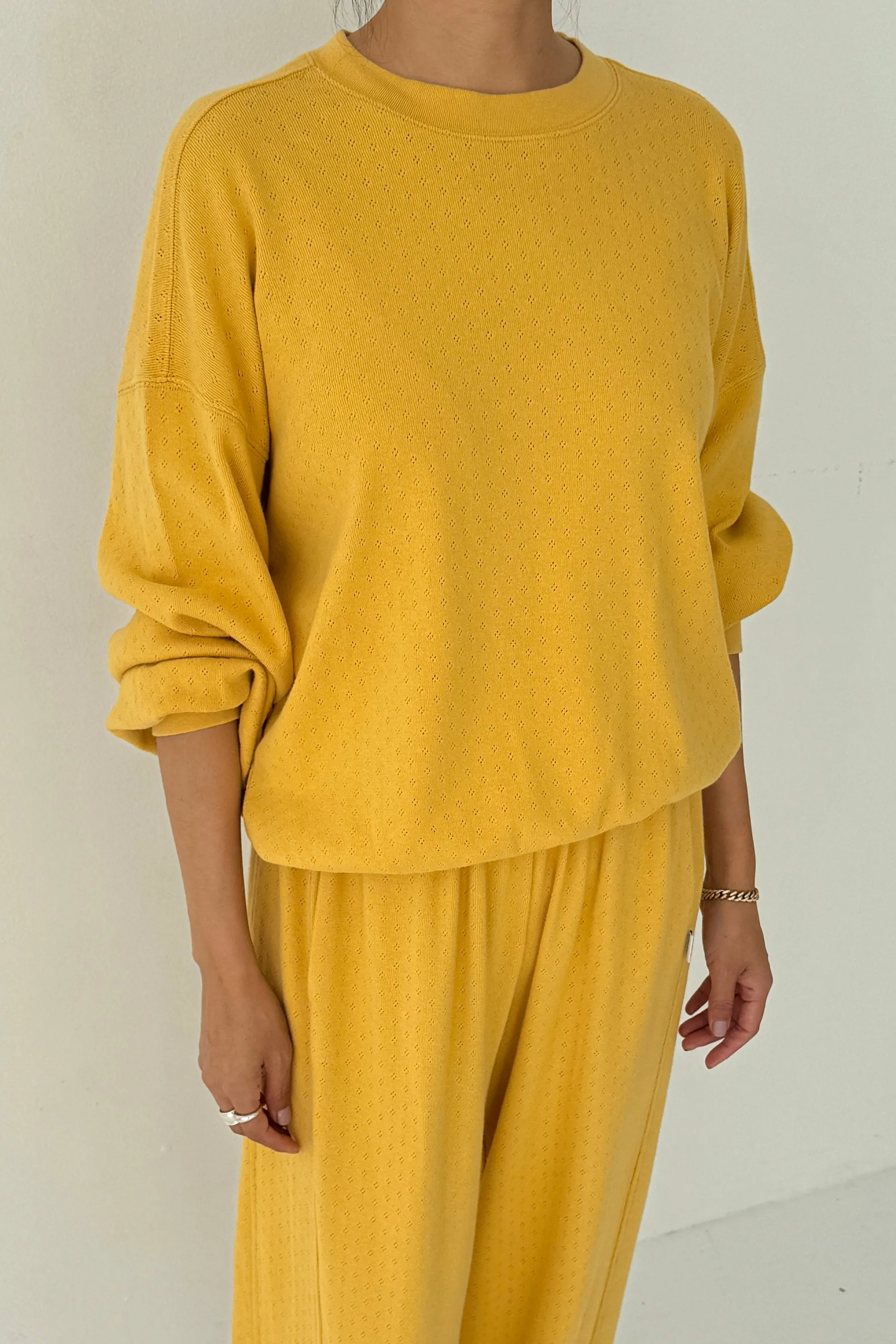 Pointelle Core Sweatshirt - Deep Yellow sold by Le Bon Shoppe product image thumbnail 2
