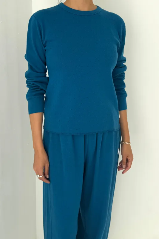 Pointelle Fundamental Tee - Sea Blue sold by Le Bon Shoppe