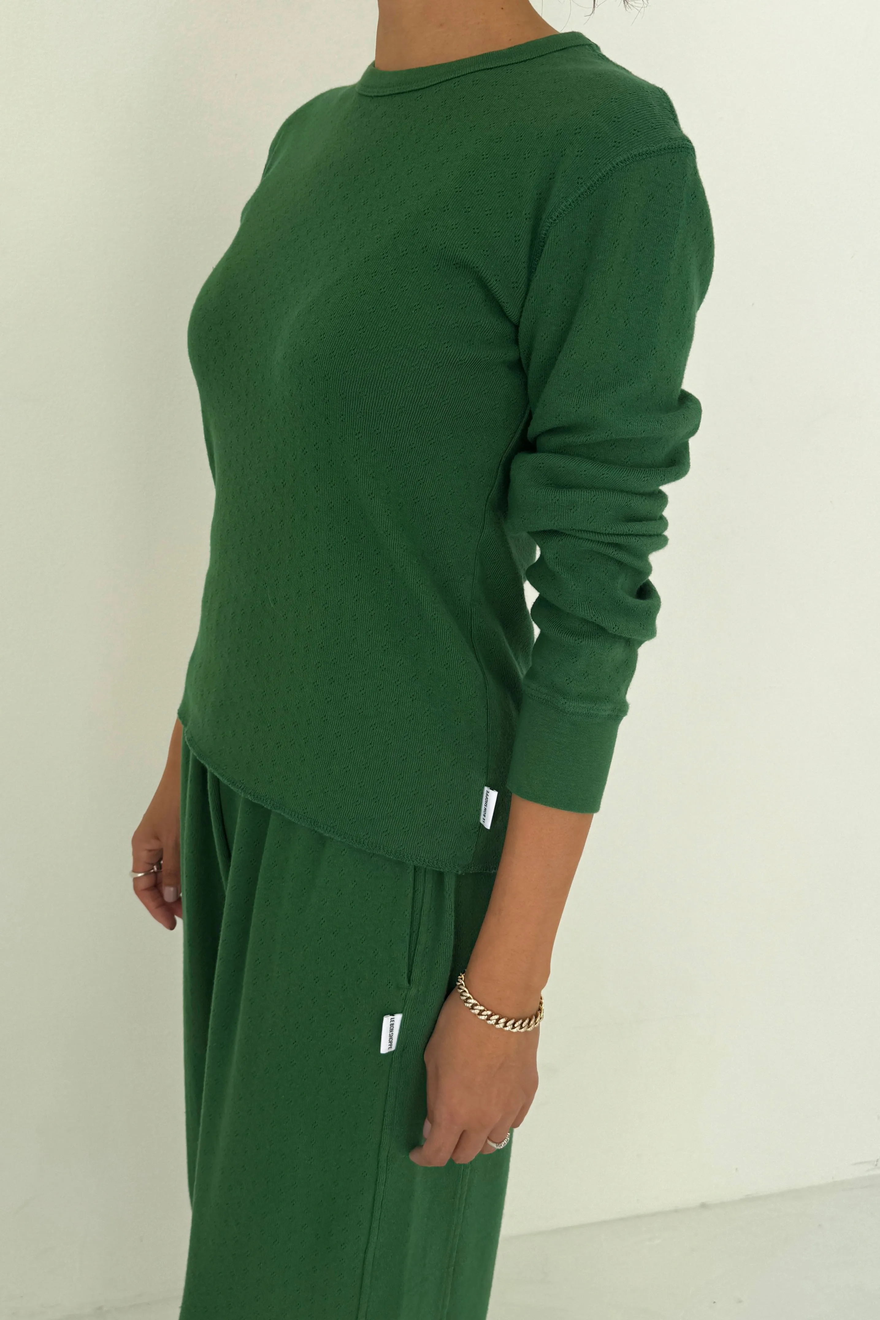 Pointelle Fundamental Tee - Moss Green sold by Le Bon Shoppe product image thumbnail 2