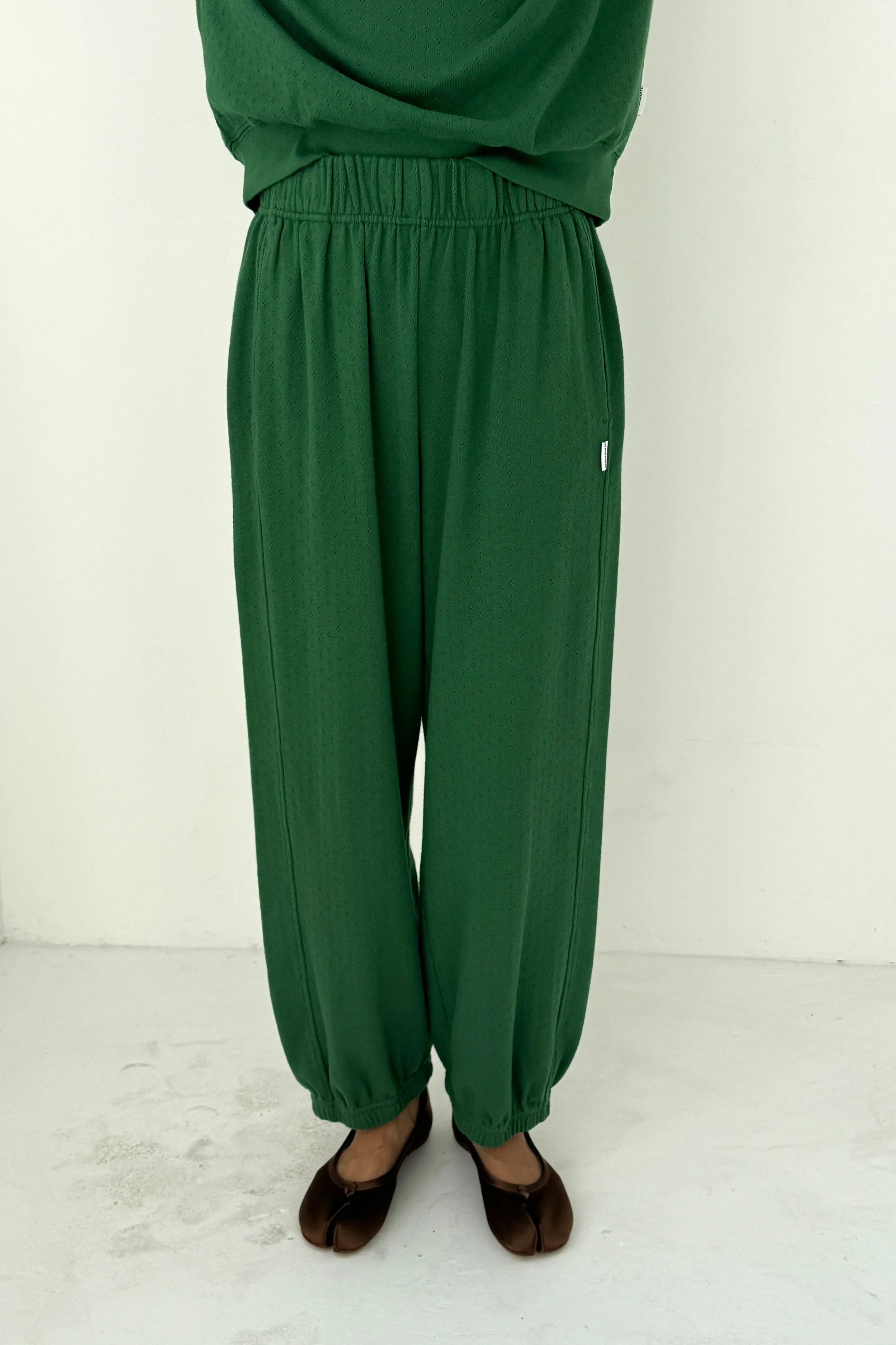 Pointelle Balloon Pants - Moss Green sold by Le Bon Shoppe