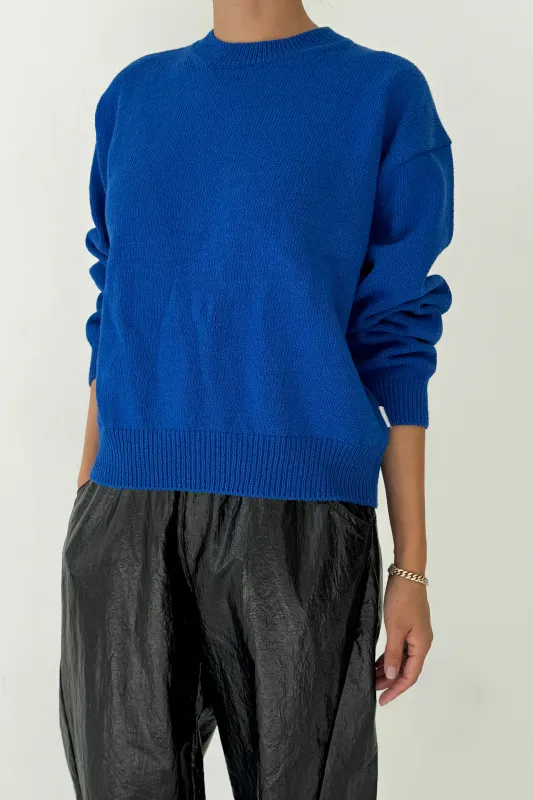 Milo Cotton Sweater - Cobalt sold by Le Bon Shoppe