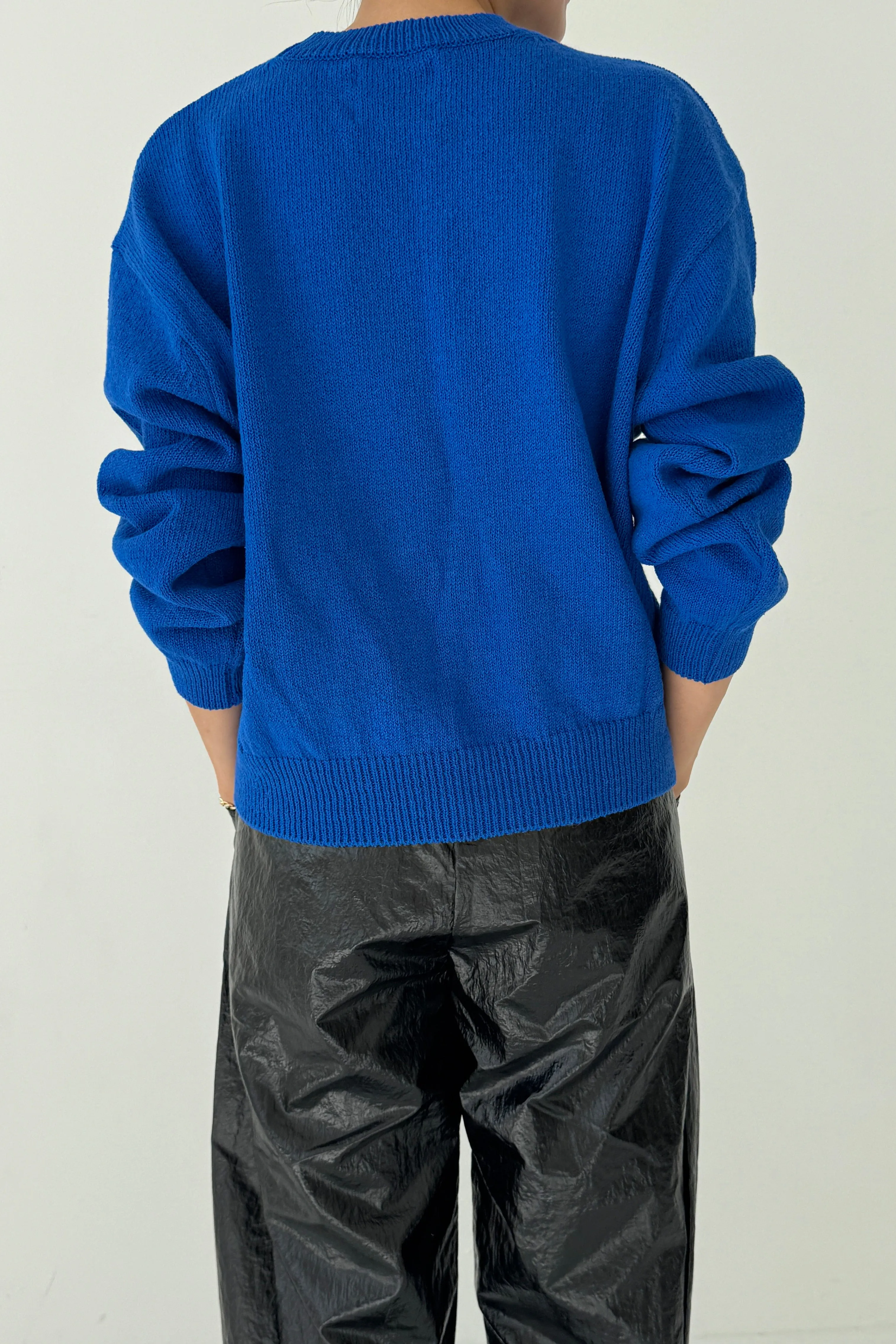 Milo Cotton Sweater - Cobalt sold by Le Bon Shoppe product image thumbnail 3
