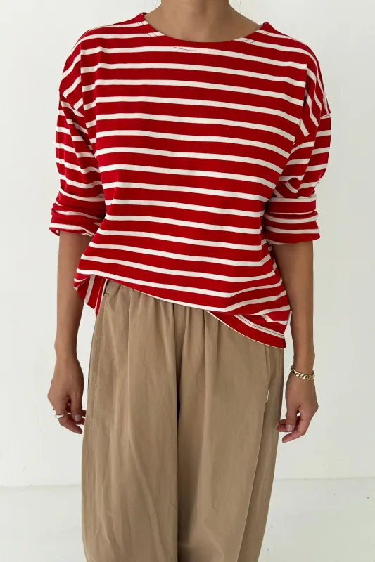 Sailor Top - White Stripe on Red sold by Le Bon Shoppe