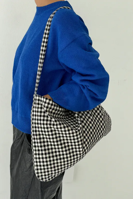 Happy Carry Bag - Black Gingham sold by Le Bon Shoppe