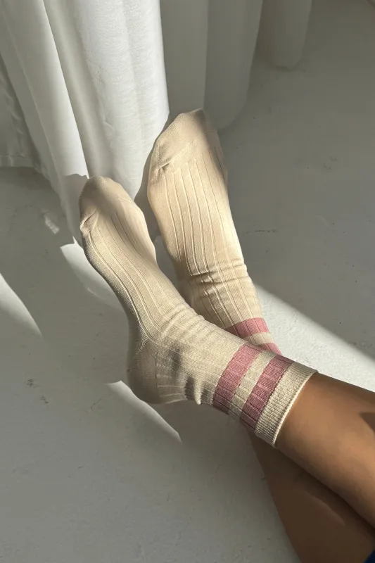 Her Varsity Socks - Rose sold by Le Bon Shoppe