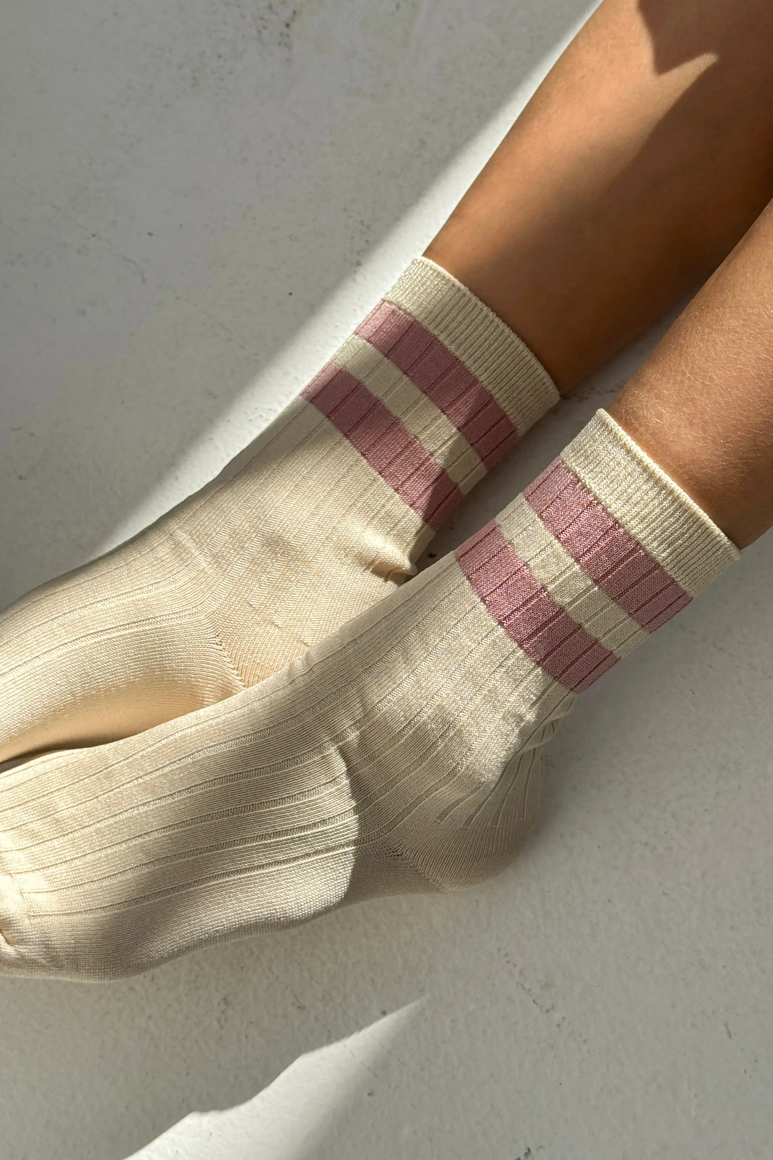 Her Varsity Socks - Rose sold by Le Bon Shoppe product image thumbnail 3