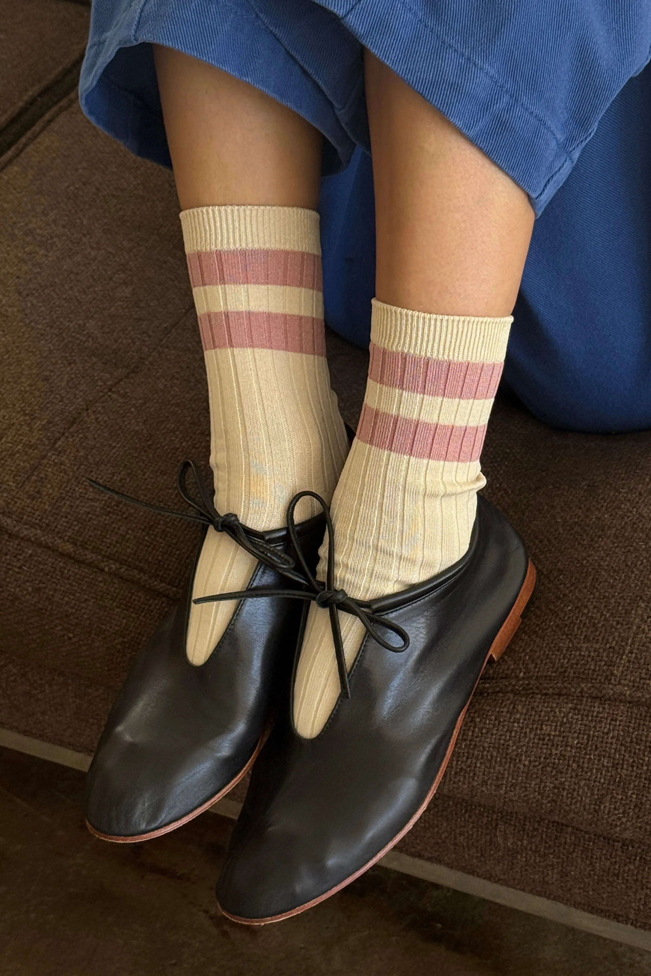 Her Varsity Socks - Rose sold by Le Bon Shoppe product image thumbnail 2