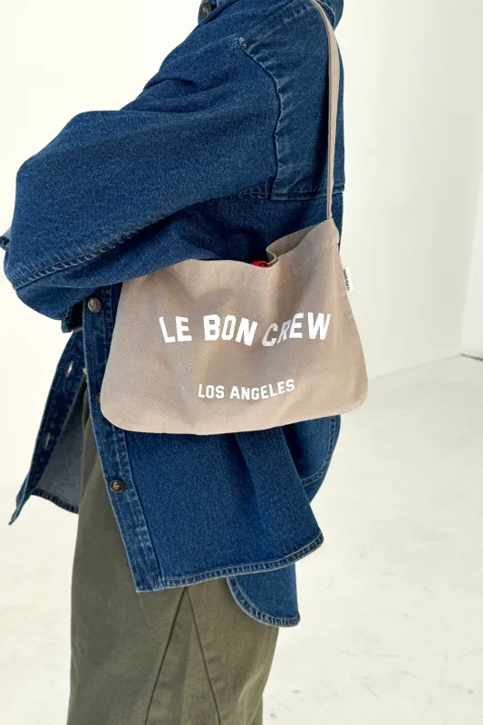 Petite Happy Carry Bag - Taupe + White sold by Le Bon Shoppe