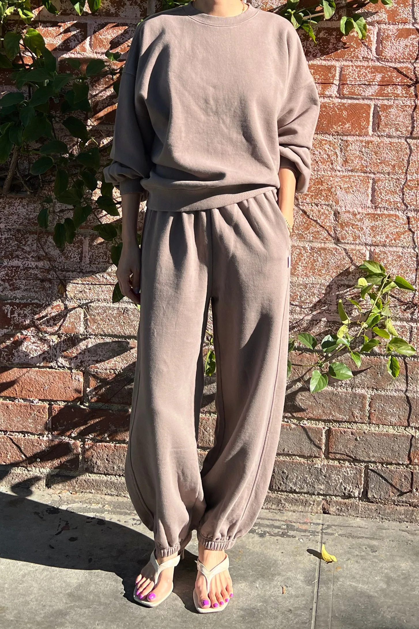 French Terry Balloon Pants - Mushroom sold by Le Bon Shoppe product image thumbnail 3