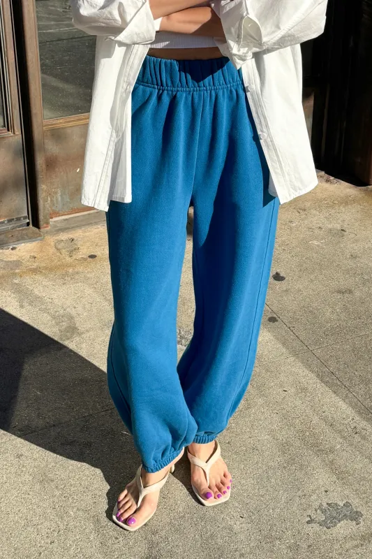 French Terry Balloon Pants - Teal Blue made by Le Bon Shoppe