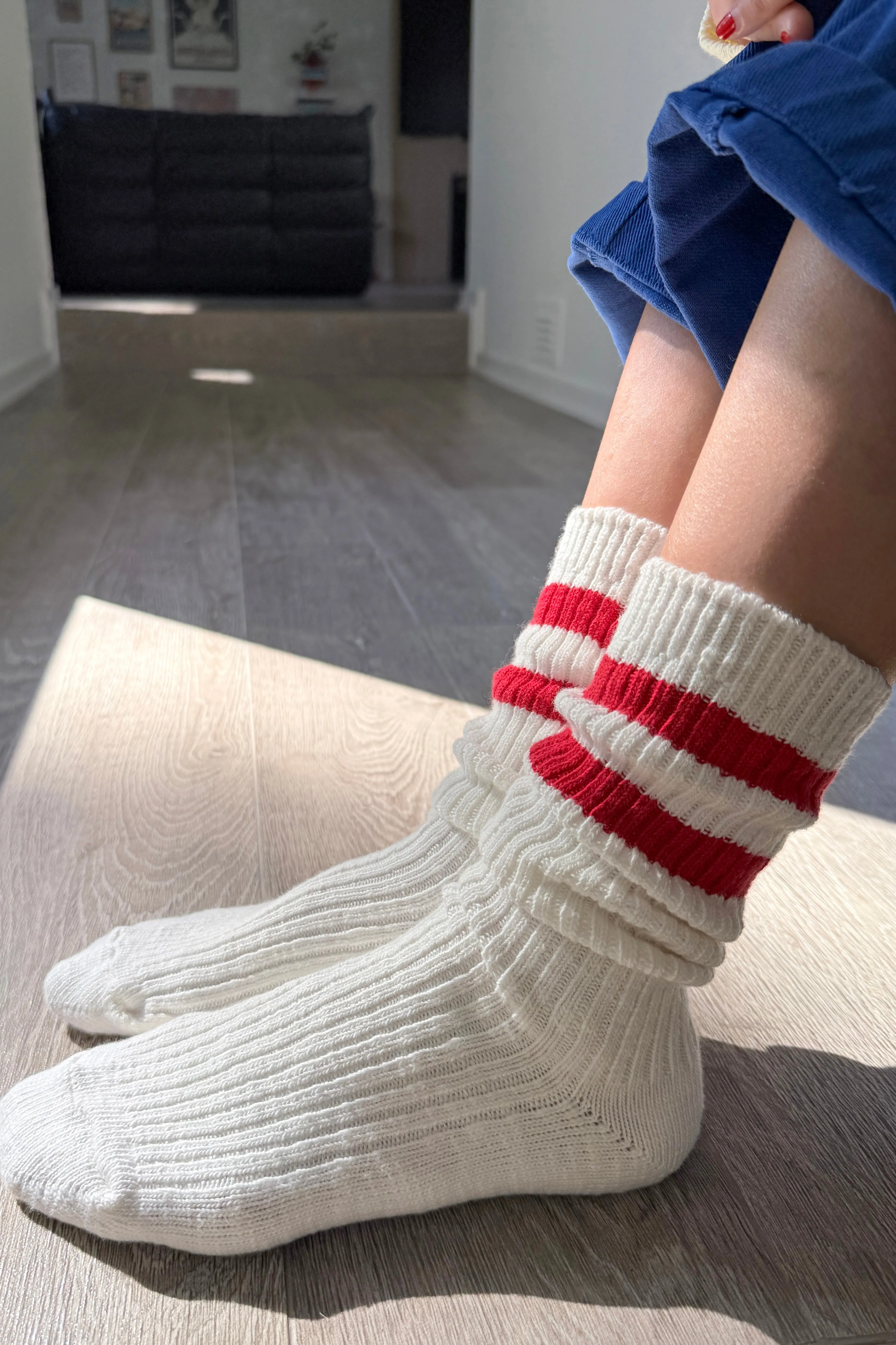 Cottage Varsity Socks - Red Varsity sold by Le Bon Shoppe product image thumbnail 3