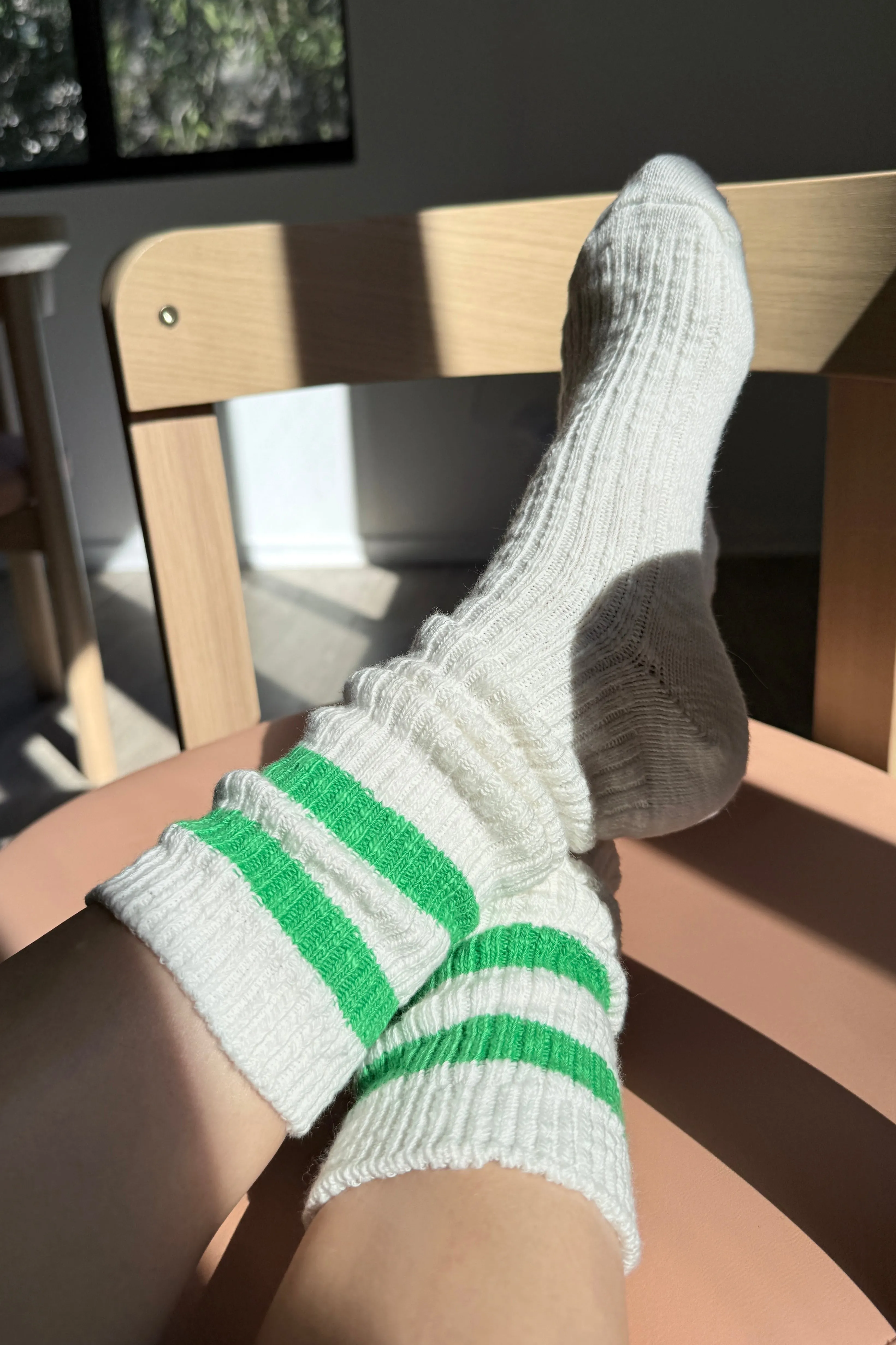 Cottage Varsity Socks - Green Varsity sold by Le Bon Shoppe product image thumbnail 2