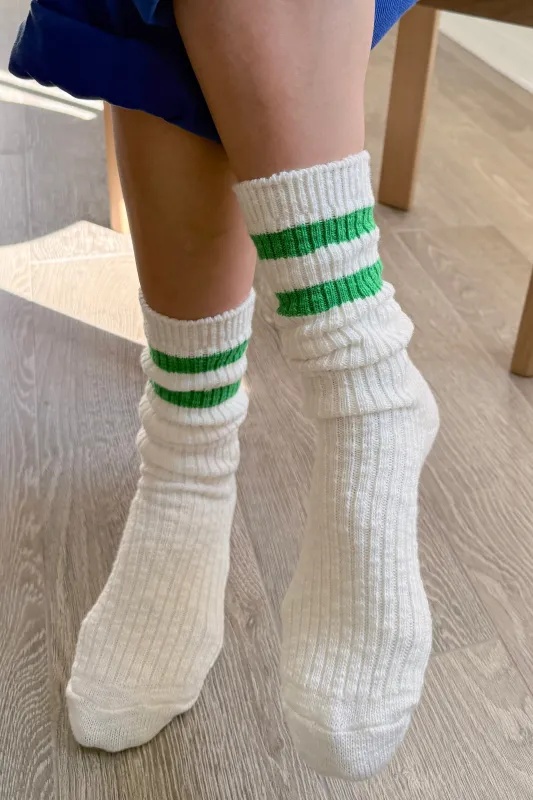Cottage Varsity Socks - Green Varsity sold by Le Bon Shoppe