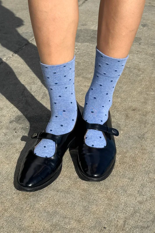 Patterned Sneaker Socks - Polka Dot - Blue/Navy sold by Le Bon Shoppe
