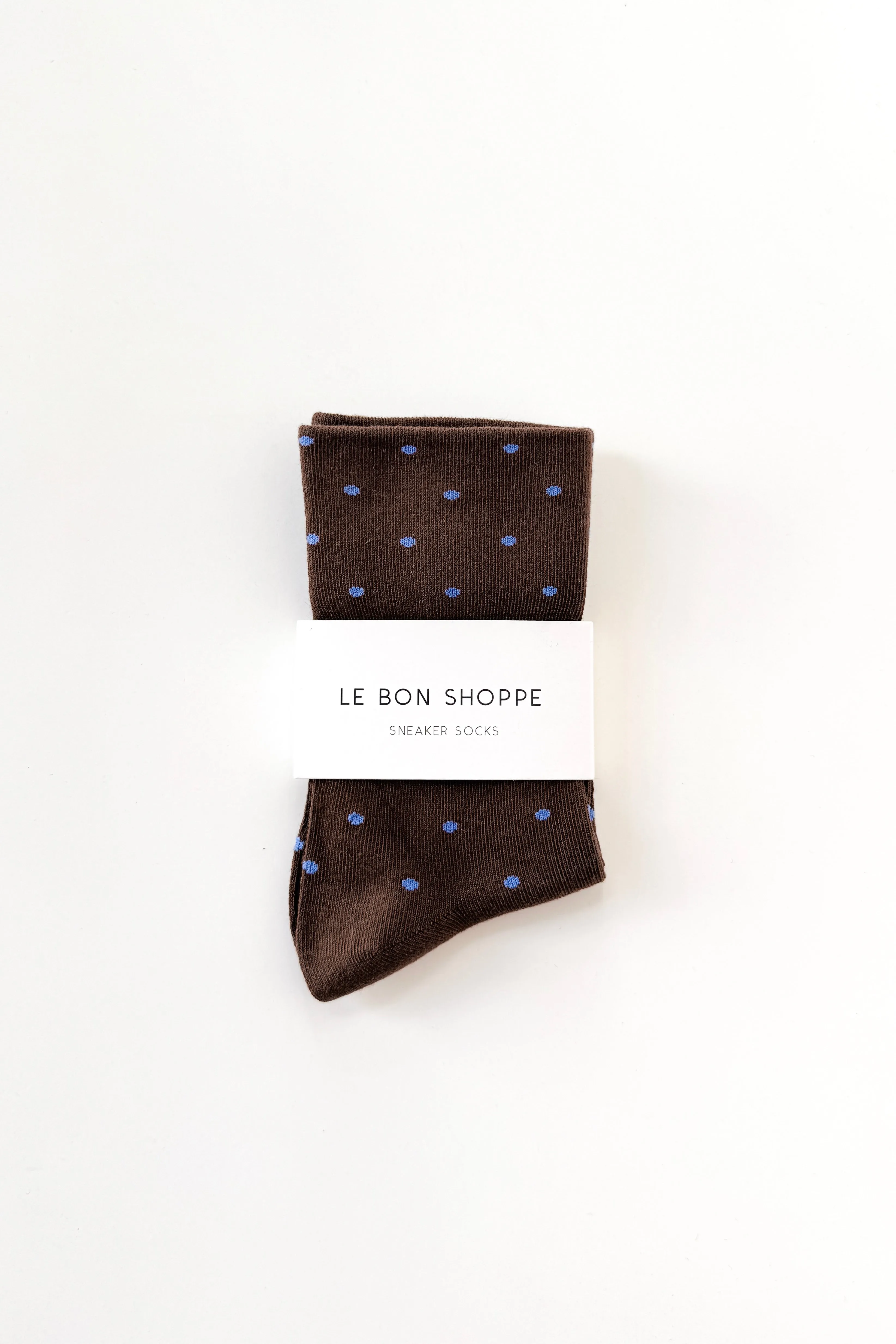 Patterned Sneaker Socks - Polka Dot - Cacao/Blue sold by Le Bon Shoppe product image thumbnail 4