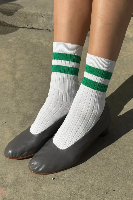 Her Varsity Socks - White Kelly sold by Le Bon Shoppe