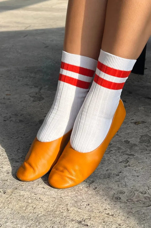 Her Varsity Socks - White Coral sold by Le Bon Shoppe