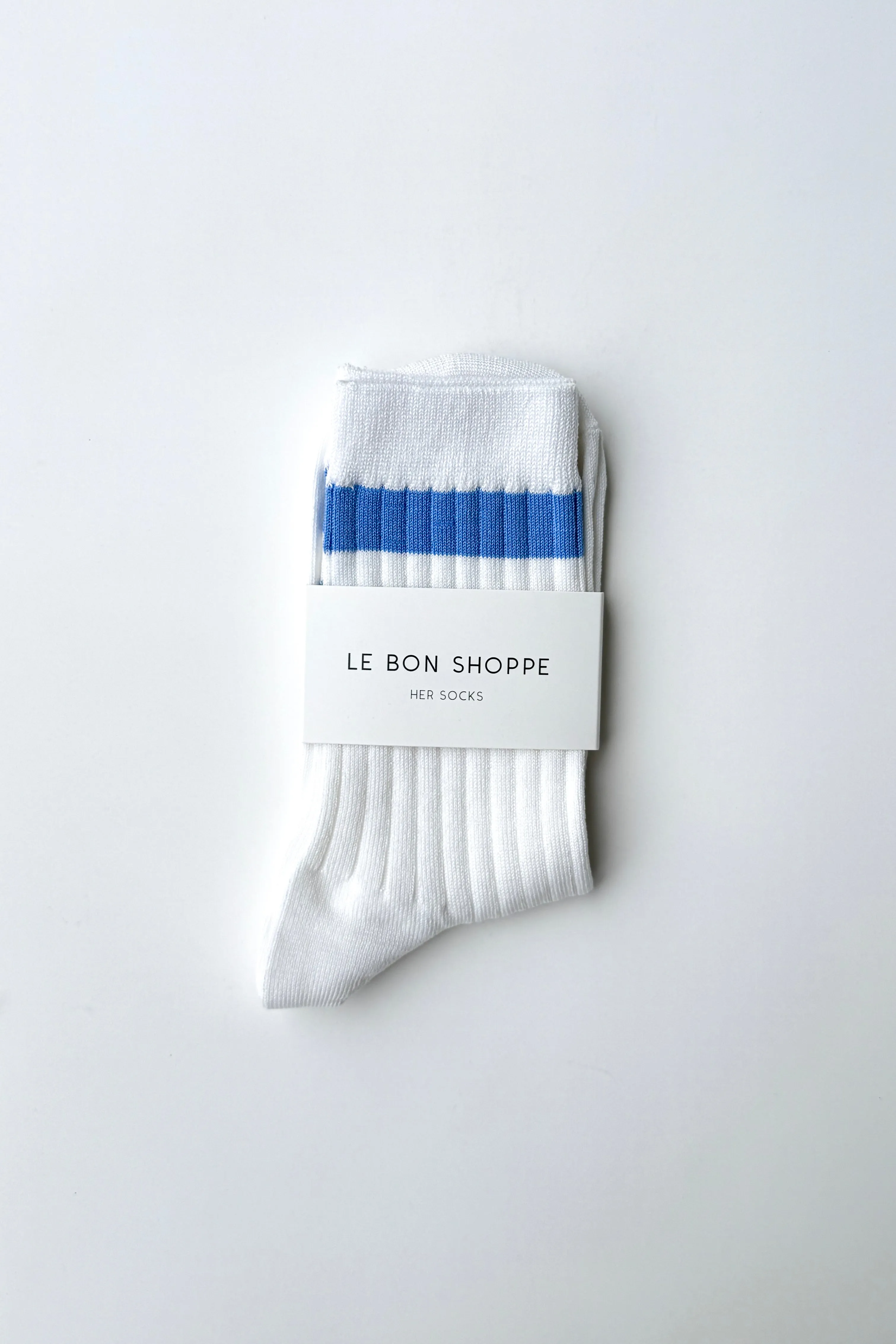 Her Varsity Socks - White Periwinkle sold by Le Bon Shoppe product image thumbnail 4
