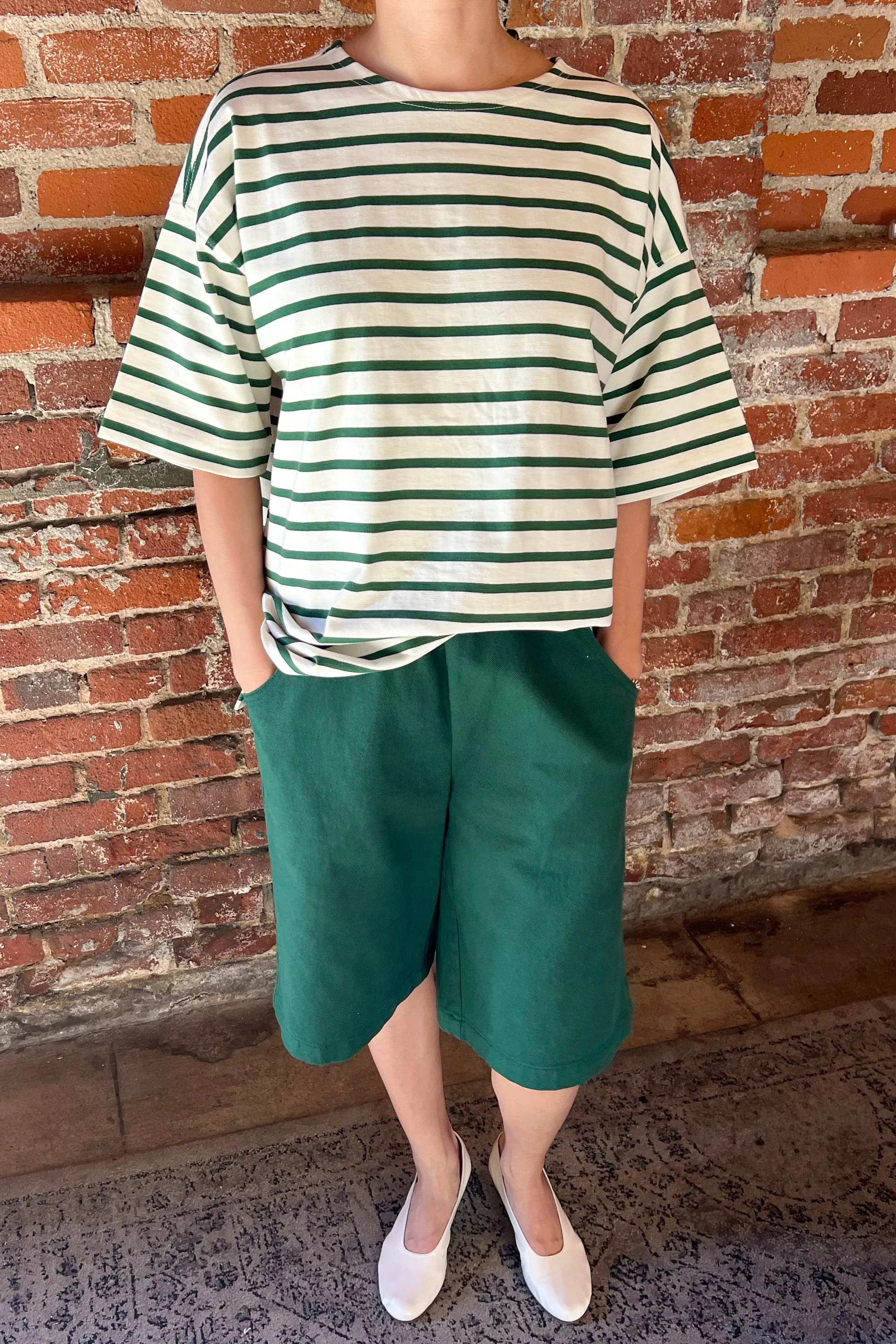 Voyage Tee - Pine Stripe sold by Le Bon Shoppe