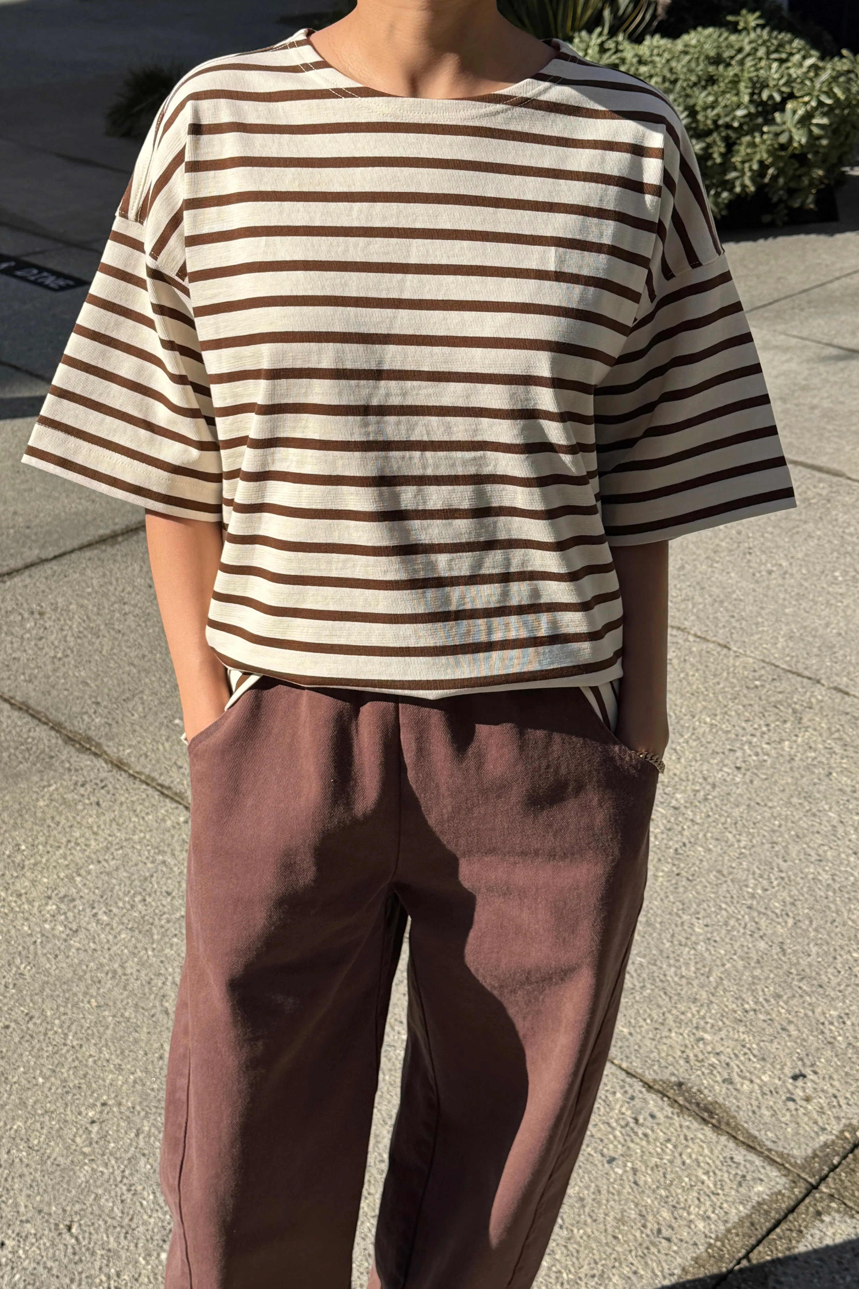 Voyage Tee - Coffee Stripe sold by Le Bon Shoppe product image thumbnail 3