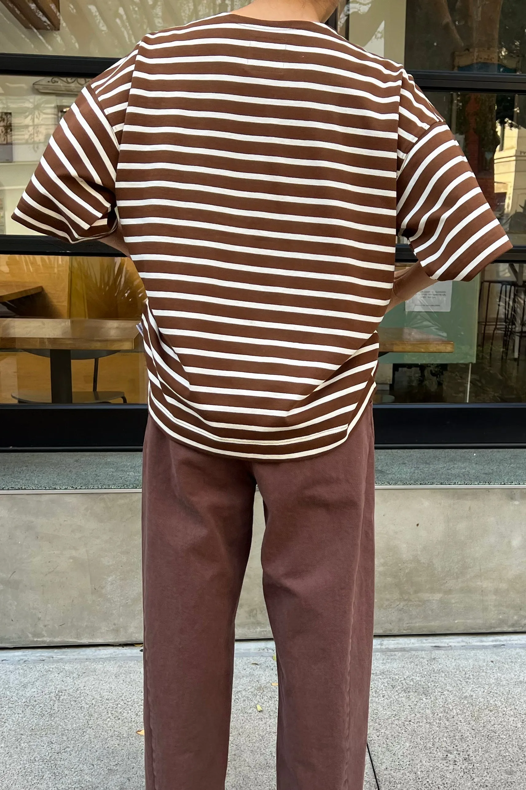 Voyage Tee - White Stripe on Coffee sold by Le Bon Shoppe product image thumbnail 3