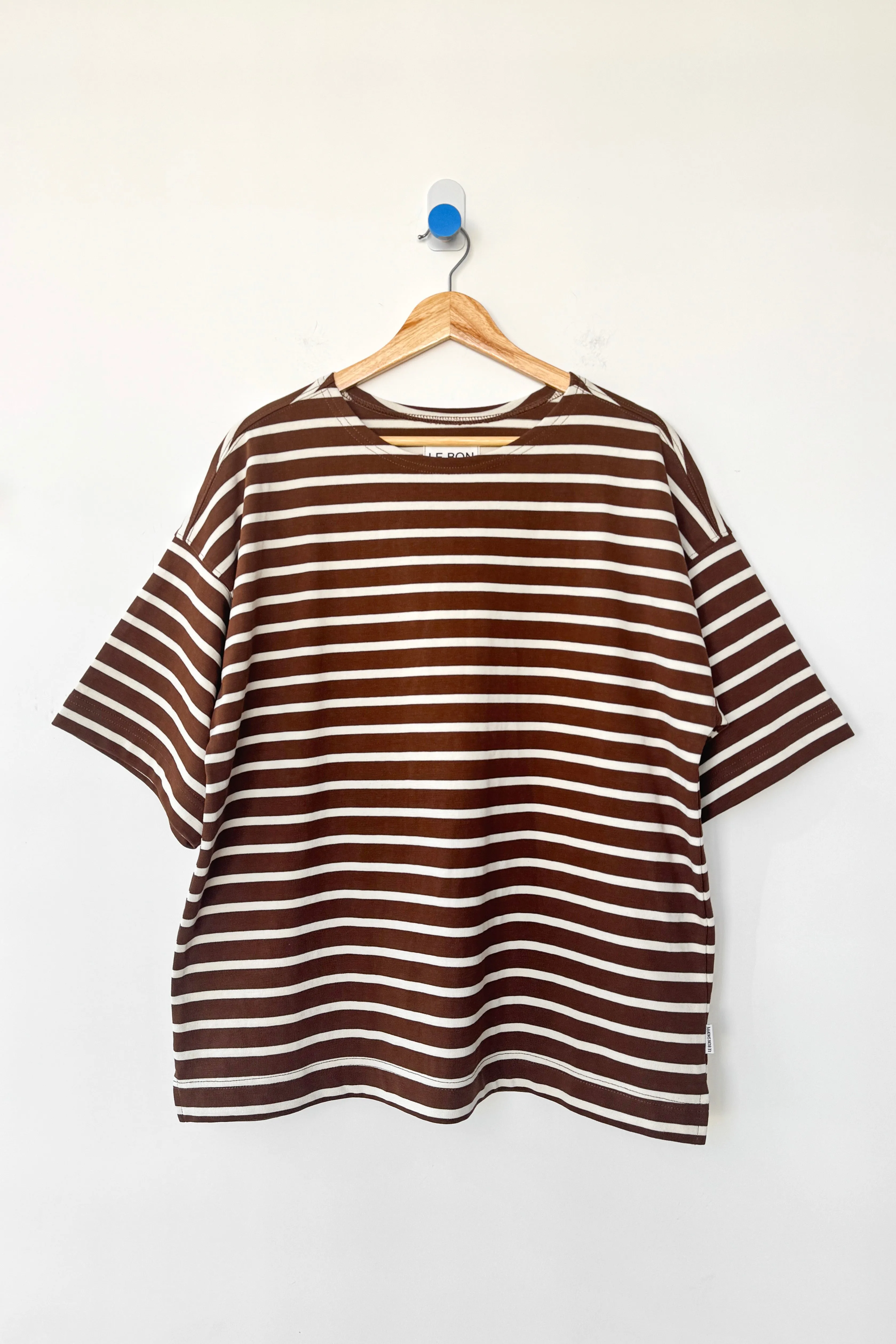 Voyage Tee - White Stripe on Coffee sold by Le Bon Shoppe product image thumbnail 4