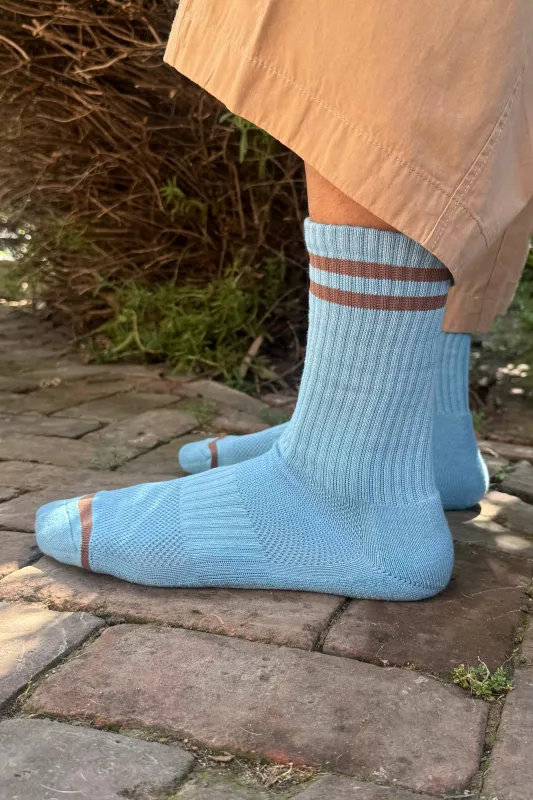 EXTENDED  Boyfriend Socks - Powder Blue made by Le Bon Shoppe