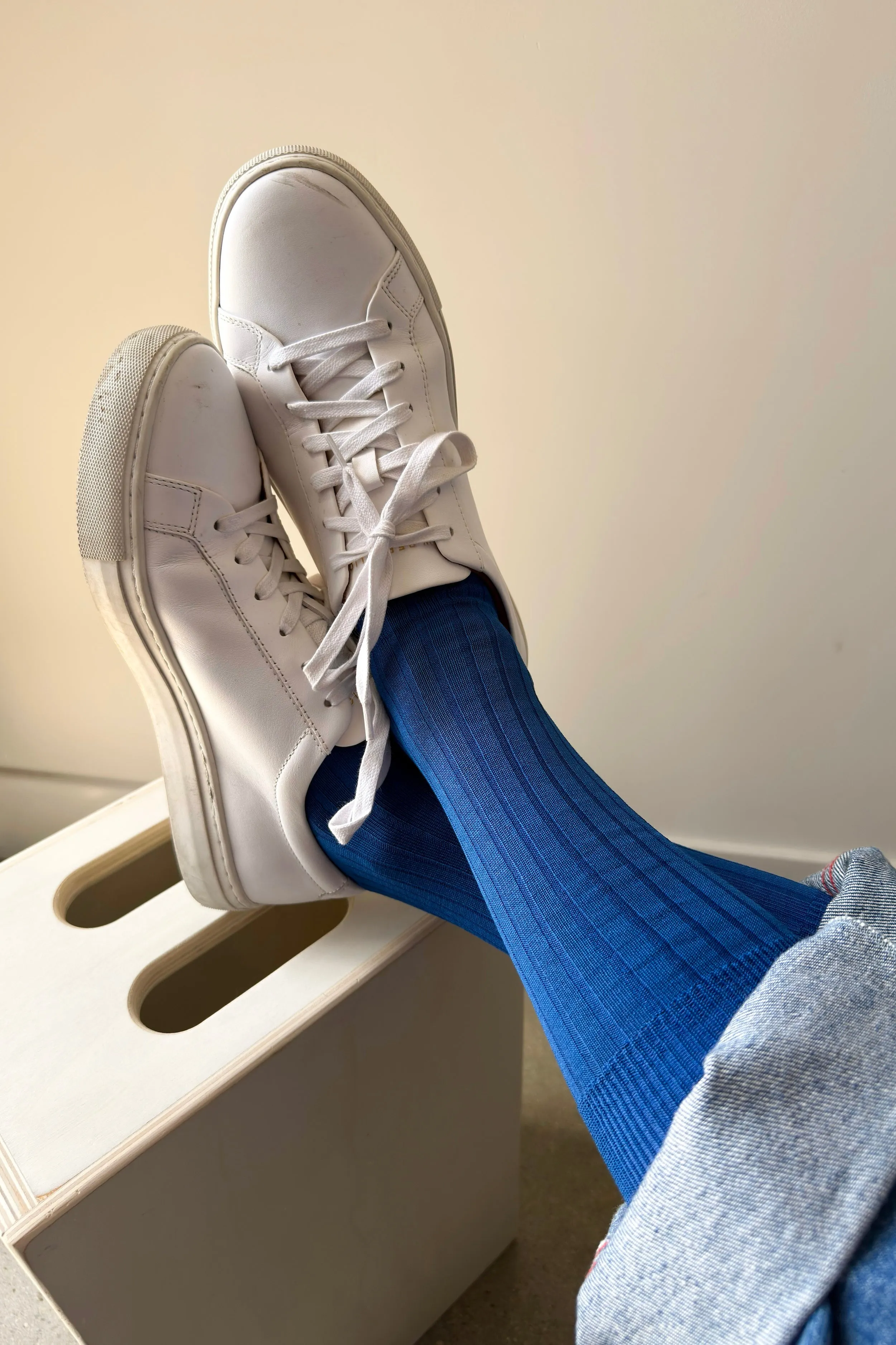 His Socks (MC cotton) - Cobalt sold by Le Bon Shoppe