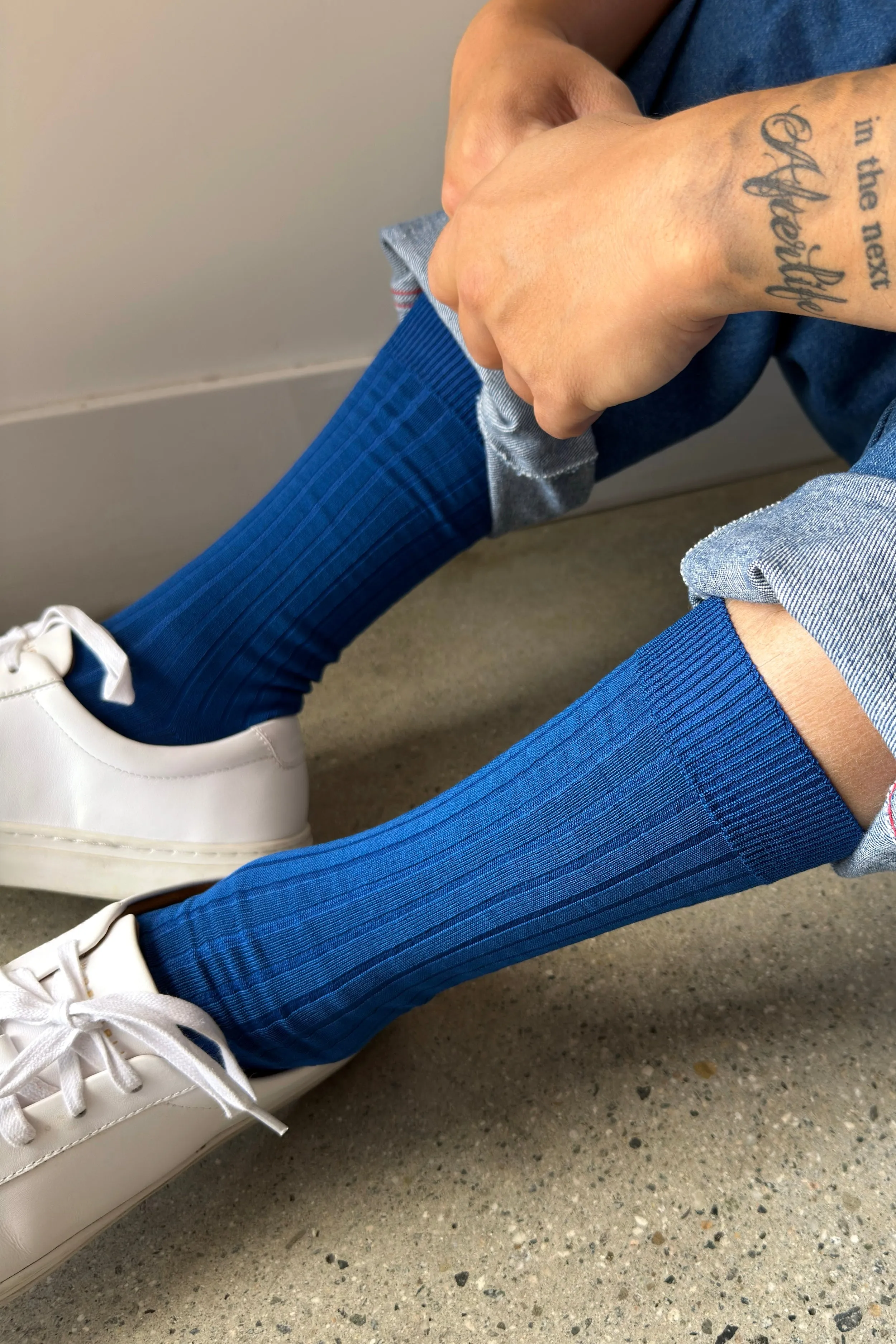 His Socks (MC cotton) - Cobalt sold by Le Bon Shoppe product image thumbnail 2