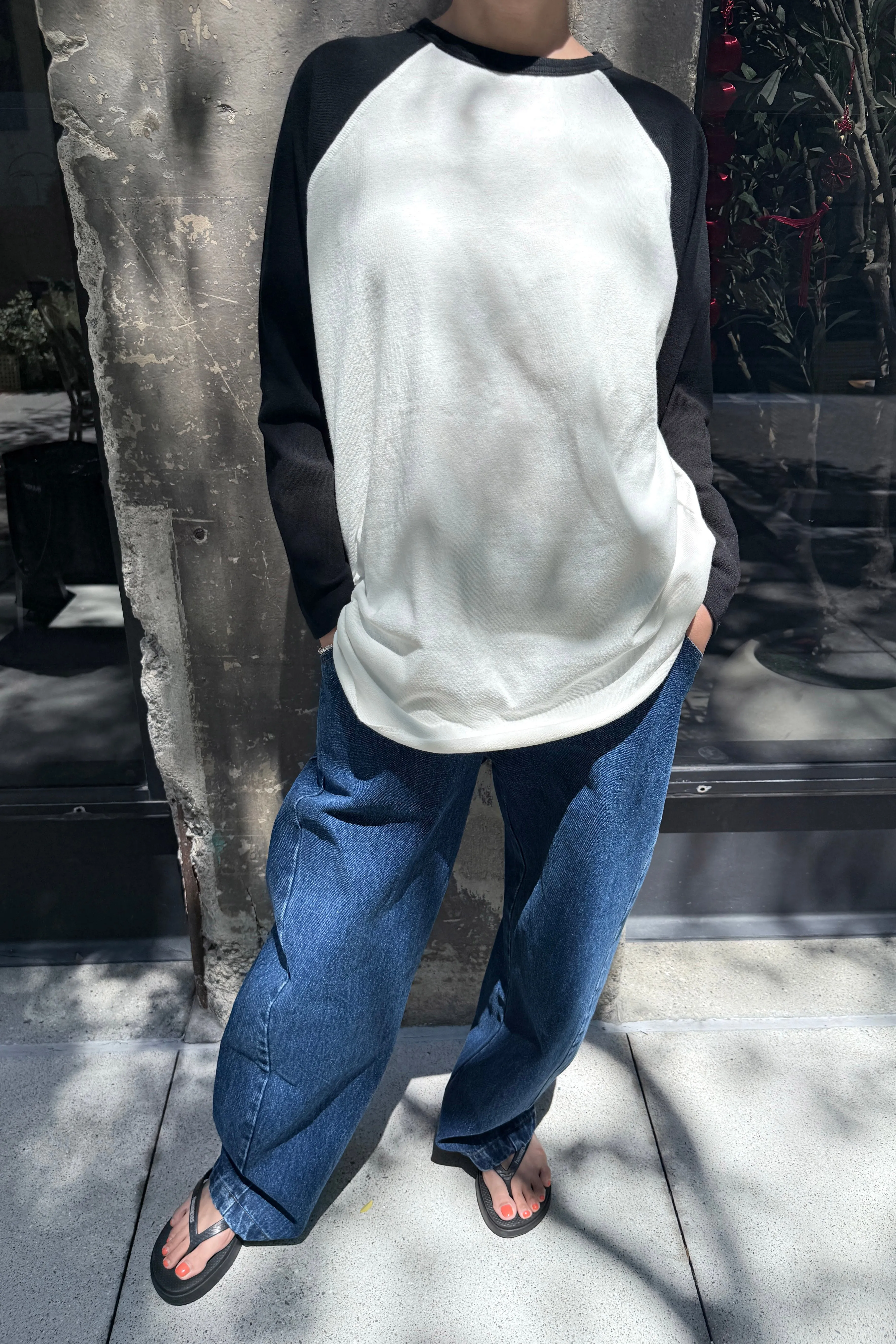 Heavy Cotton Raglan Tee - White/Black sold by Le Bon Shoppe product image thumbnail 2