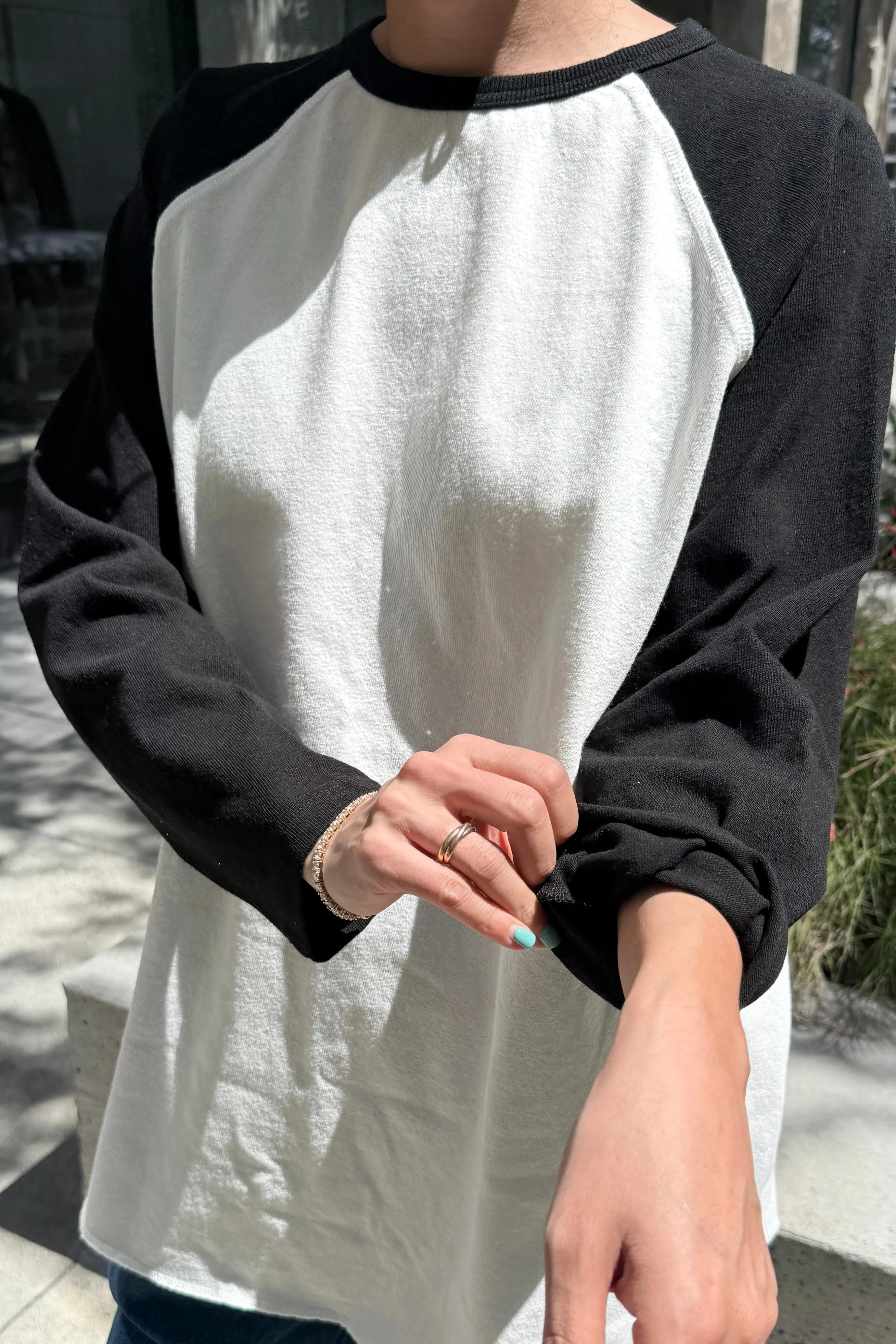 Heavy Cotton Raglan Tee - White/Black sold by Le Bon Shoppe product image thumbnail 5